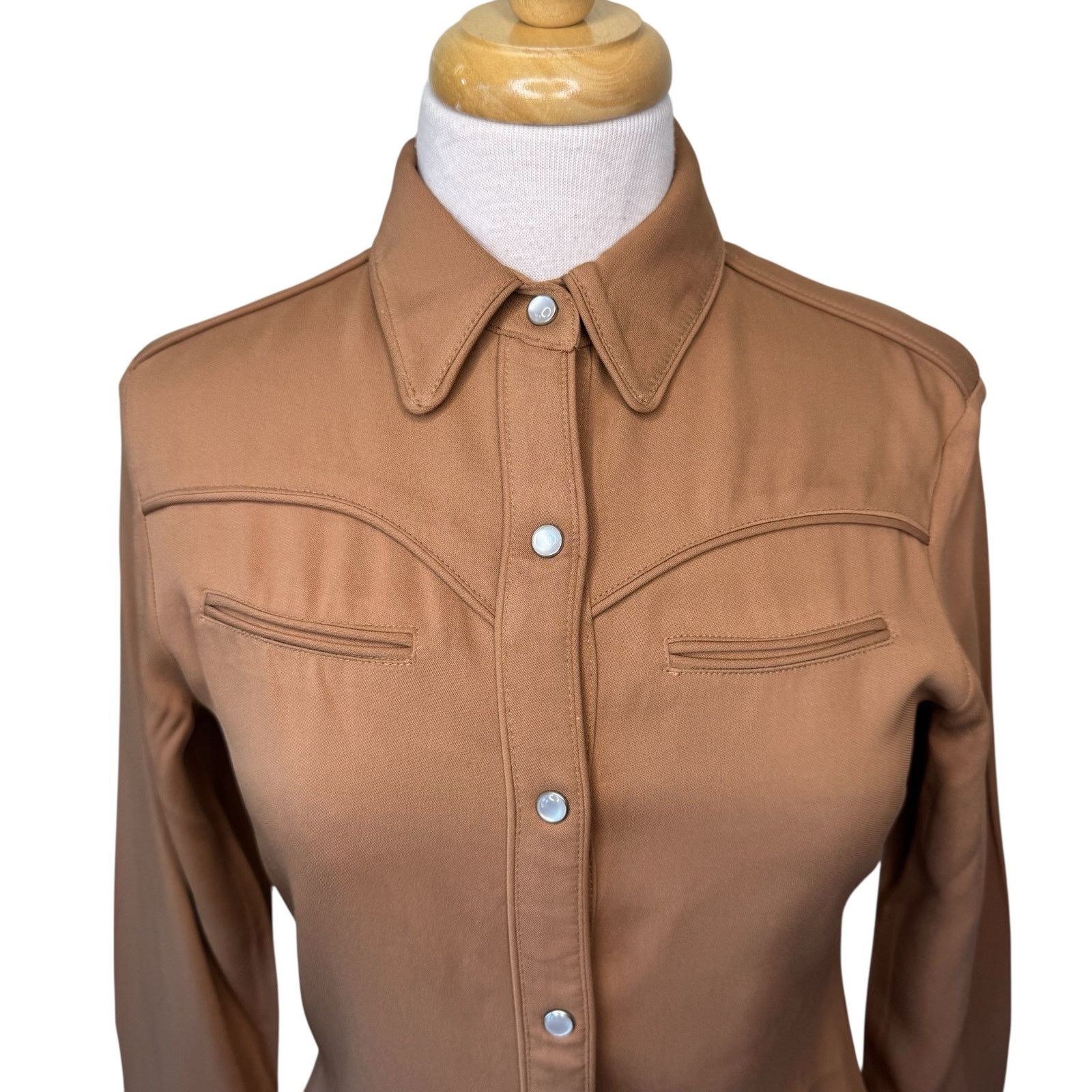 Rag & Bone Rag & Bone Cleo Snap-Front Work Shirt Brown Size XS Size XS / US 0-2 / IT 36-38 - 7 Thumbnail