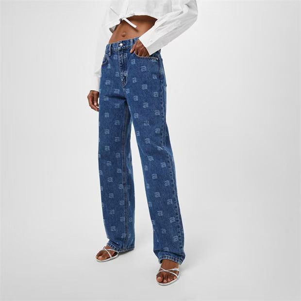 Alexander Wang o1g2r1mq0824 EZ Mid Rise Straight Leg Jeans in Deep Blue Size 30" / US 8 / IT 44 - 3 Thumbnail