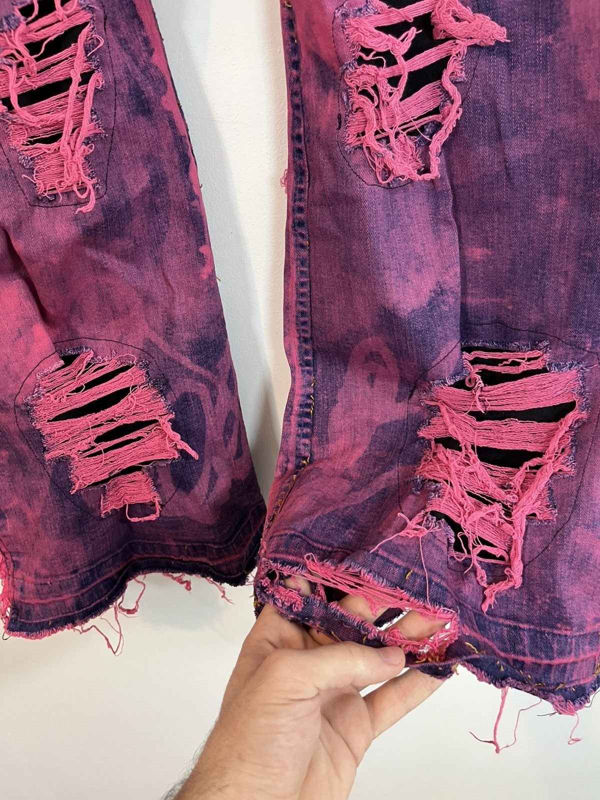Other RARE Opium Handmade Ripped Jeans Archive Flared Denim Size US 34 / EU 50 - 10 Thumbnail