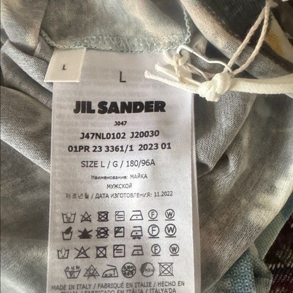 Jil Sander Jil Sander Blue and White Scenic Tank Top Size L / US 10 / IT 46 - 11 Thumbnail