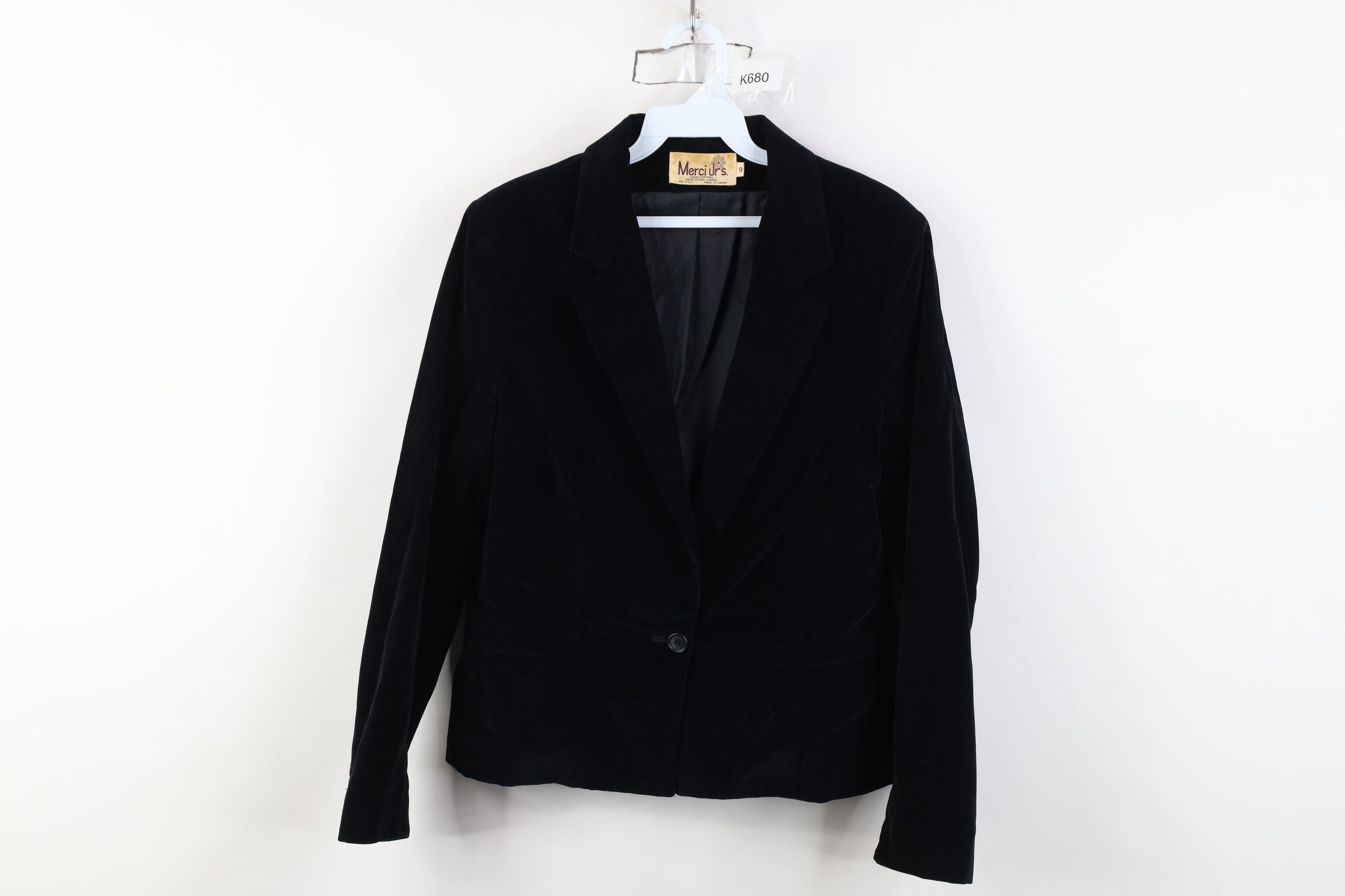 Vintage 60s 70s Streetwear Button Blazer Suit Jacket Black