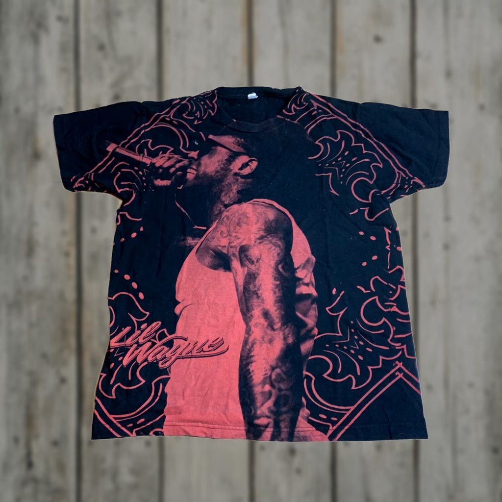 Tultex Lil Wayne 2011 Tour All Over Print Rap T Shirt Black Medium Mens Size US M / EU 48-50 / 2 - 1 Thumbnail