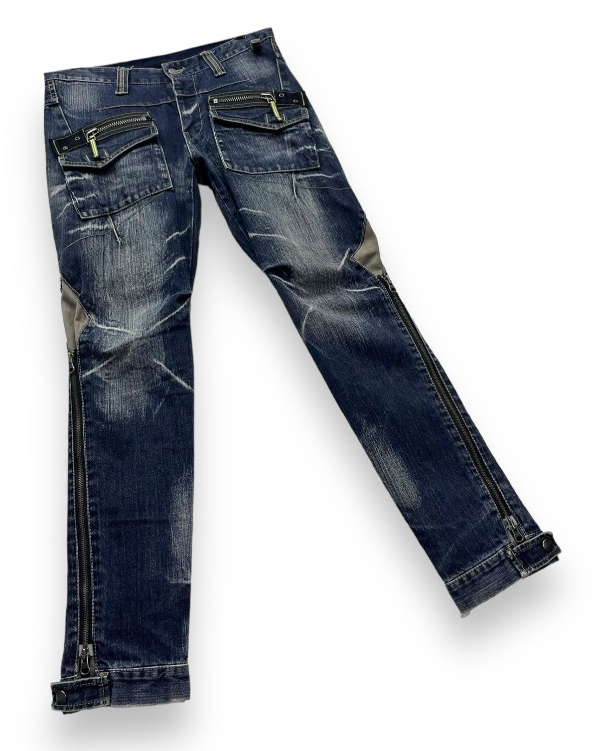 PPFM 🔥FYE🔥PPFM Punk MultiZipper Hybrid Denim Bush Pants Size US 30 / EU 46 - 9 Thumbnail