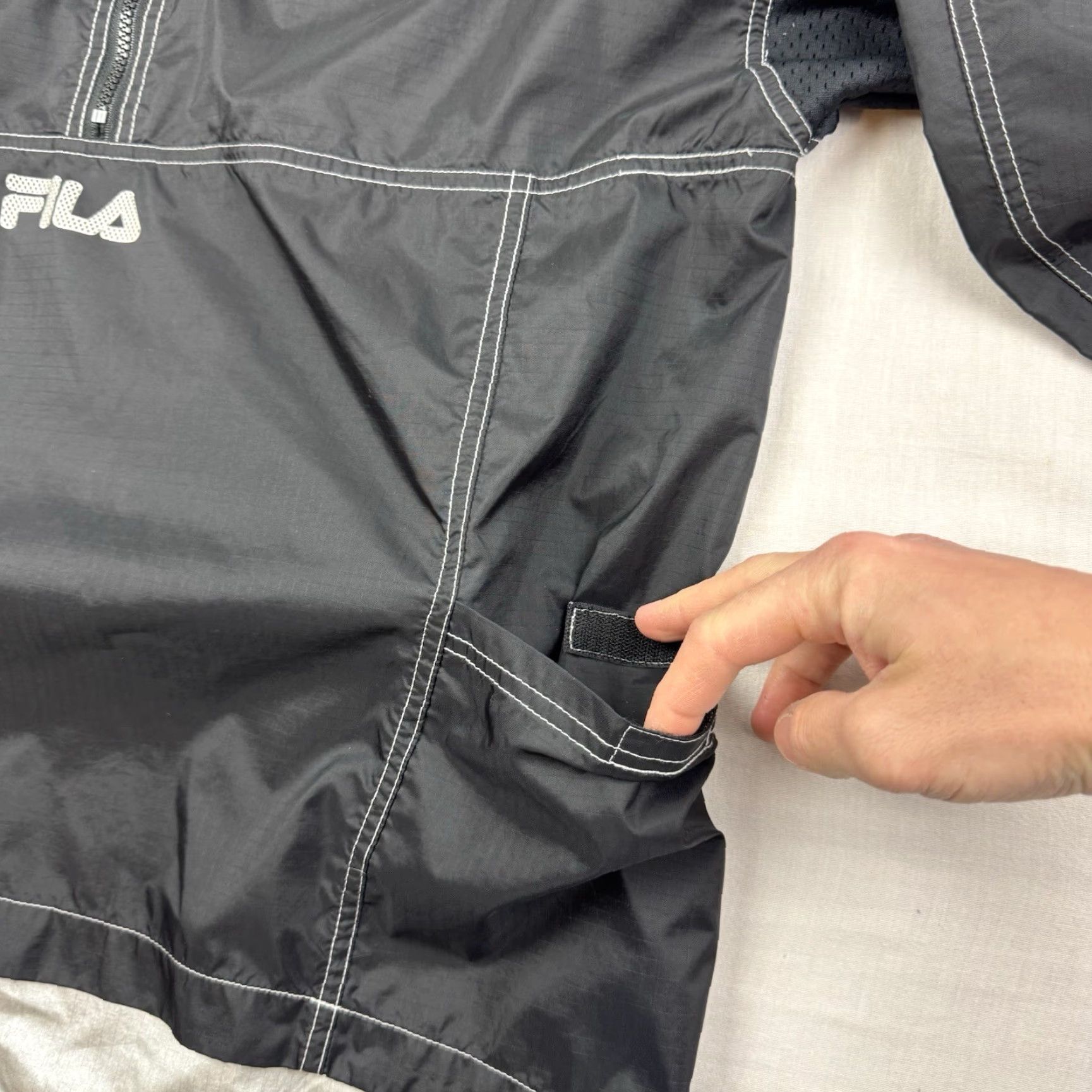 Fila VINTAGE FILA Windbreaker Jacket Mens XL Black Nylon Zip 90s Y2K Hipster Quarter Zip Size US XL / EU 56 / 4 - 7 Thumbnail