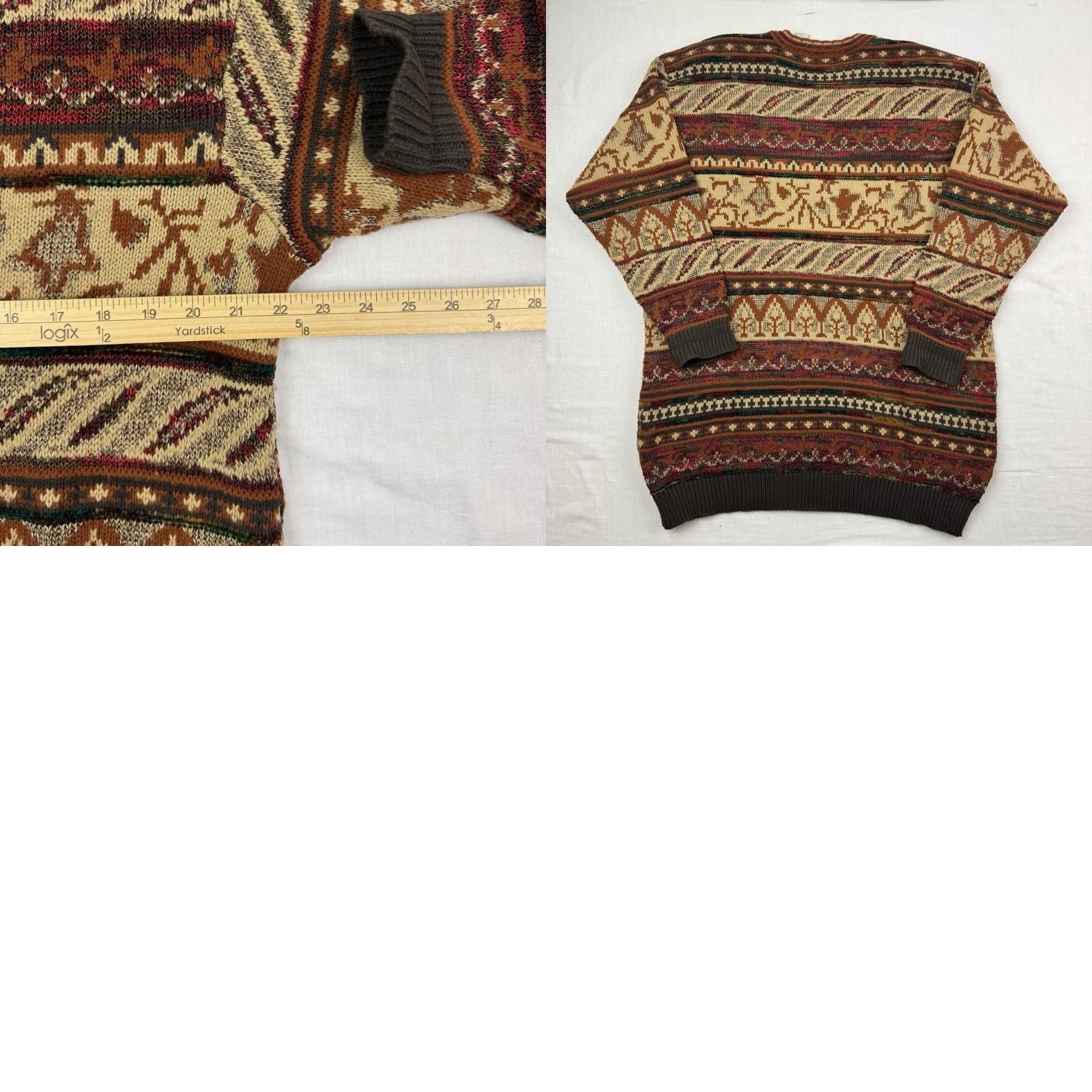 Liz Claiborne VINTAGE Liz Claiborne Sweater Womens Medium Knit African Tribal 90s Hipster Size M / US 6-8 / IT 42-44 - 8 Thumbnail