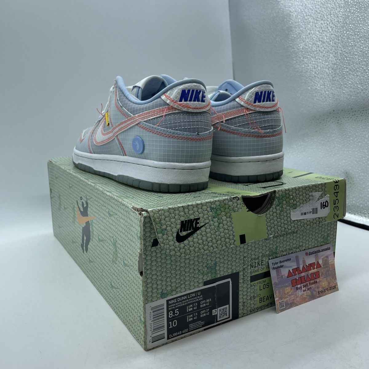 Nike Union LA x dunk passport pack argon Size US 8.5 / EU 41-42 - 4 Thumbnail