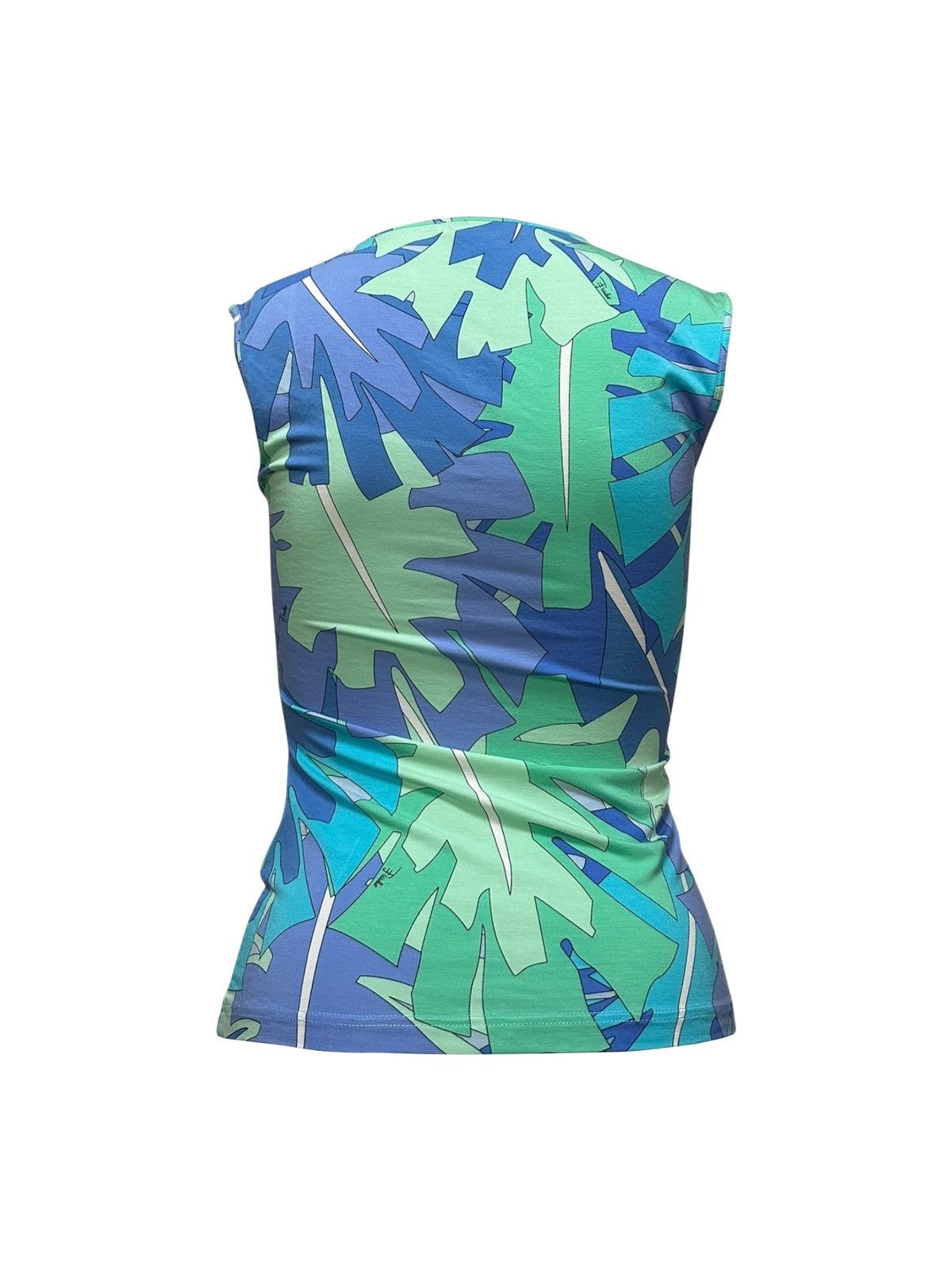Emilio Pucci EMILIO PUCCI Spring Summer 2007 Leaf Print Tank Top Size XS / US 0-2 / IT 36-38 - 2 Thumbnail