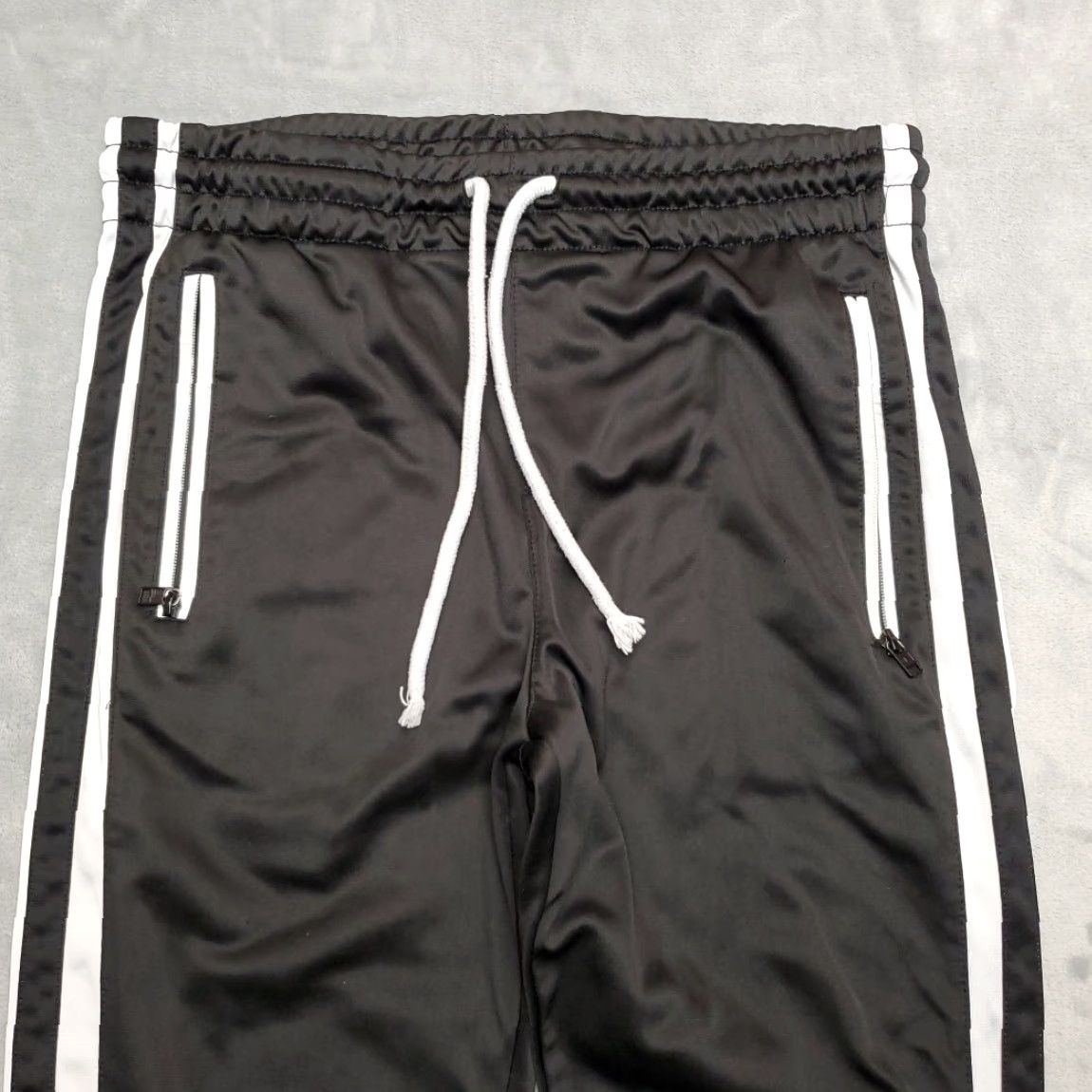 Southpole Southpole Pants Men XL Black Striped Performance Fleece Warm Up Track Zip Pocket - Sports Pants, Men XL, Black, Striped, Drawstring, Elastic Waist Size US 36 / EU 52 - 3 Thumbnail