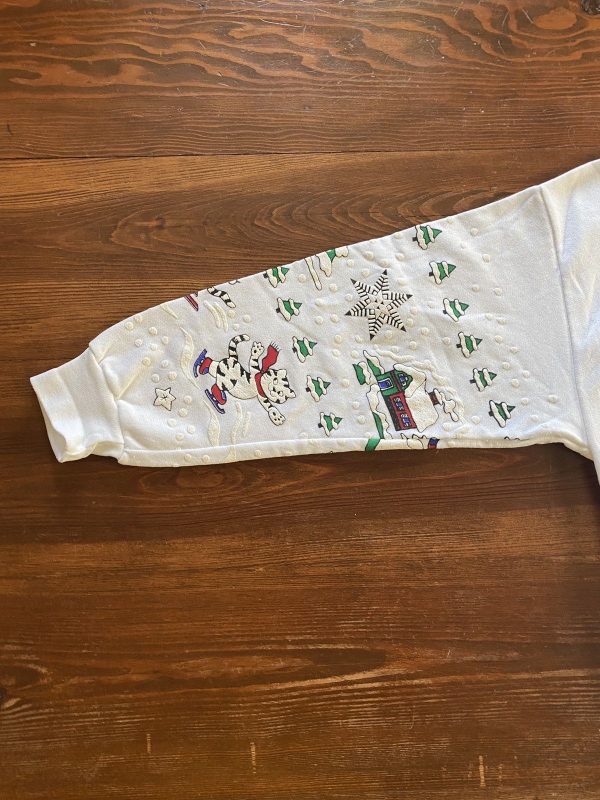 Vintage Vintage 80’s Cats Winter Ski Puffy Paint Crewneck Sweatshirt Size US M / EU 48-50 / 2 - 14 Thumbnail