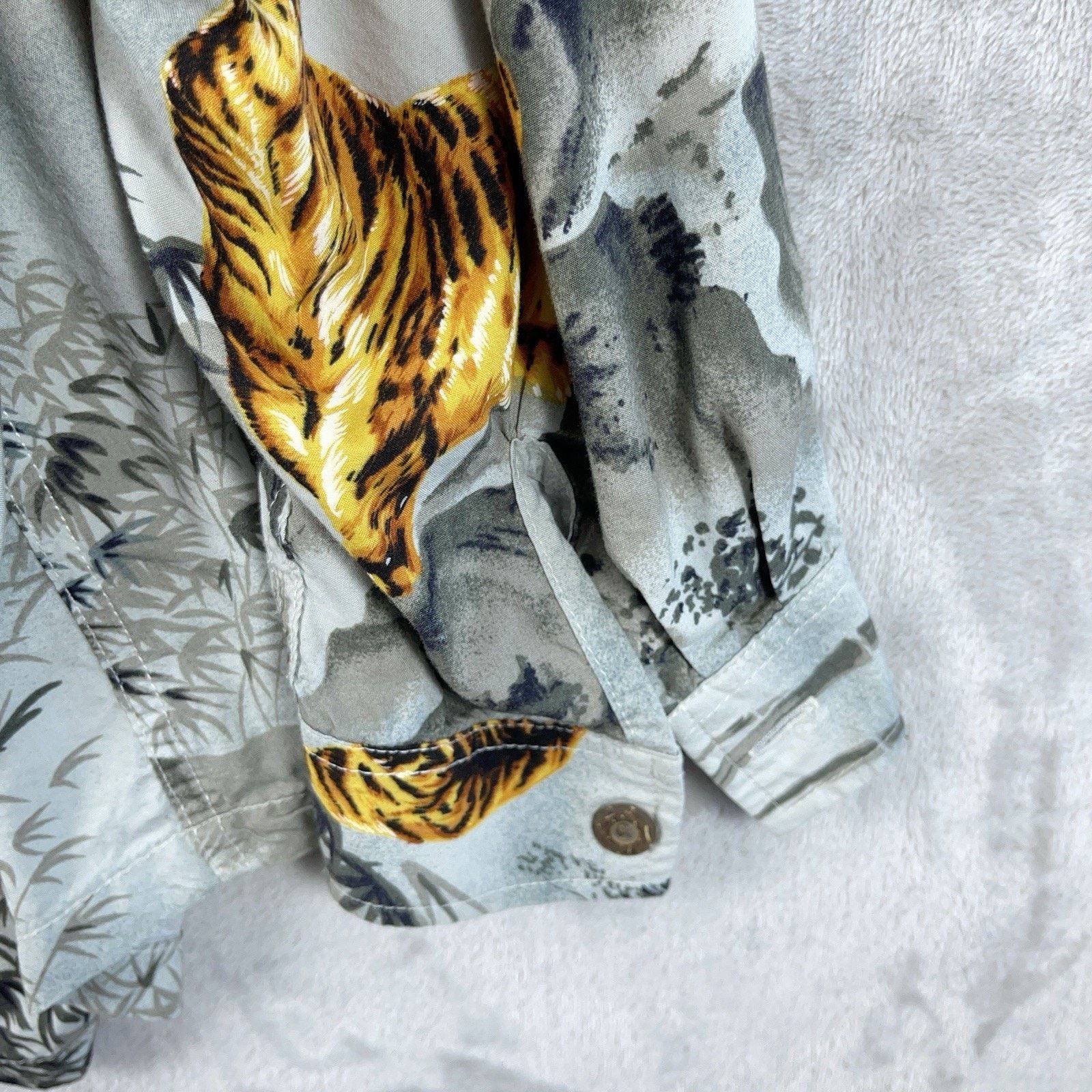 Other Vtg Kamehameha Hawaiian Shirt Tiger In Bamboo Rayon Coconut Size US XXL / EU 58 / 5 - 6 Thumbnail