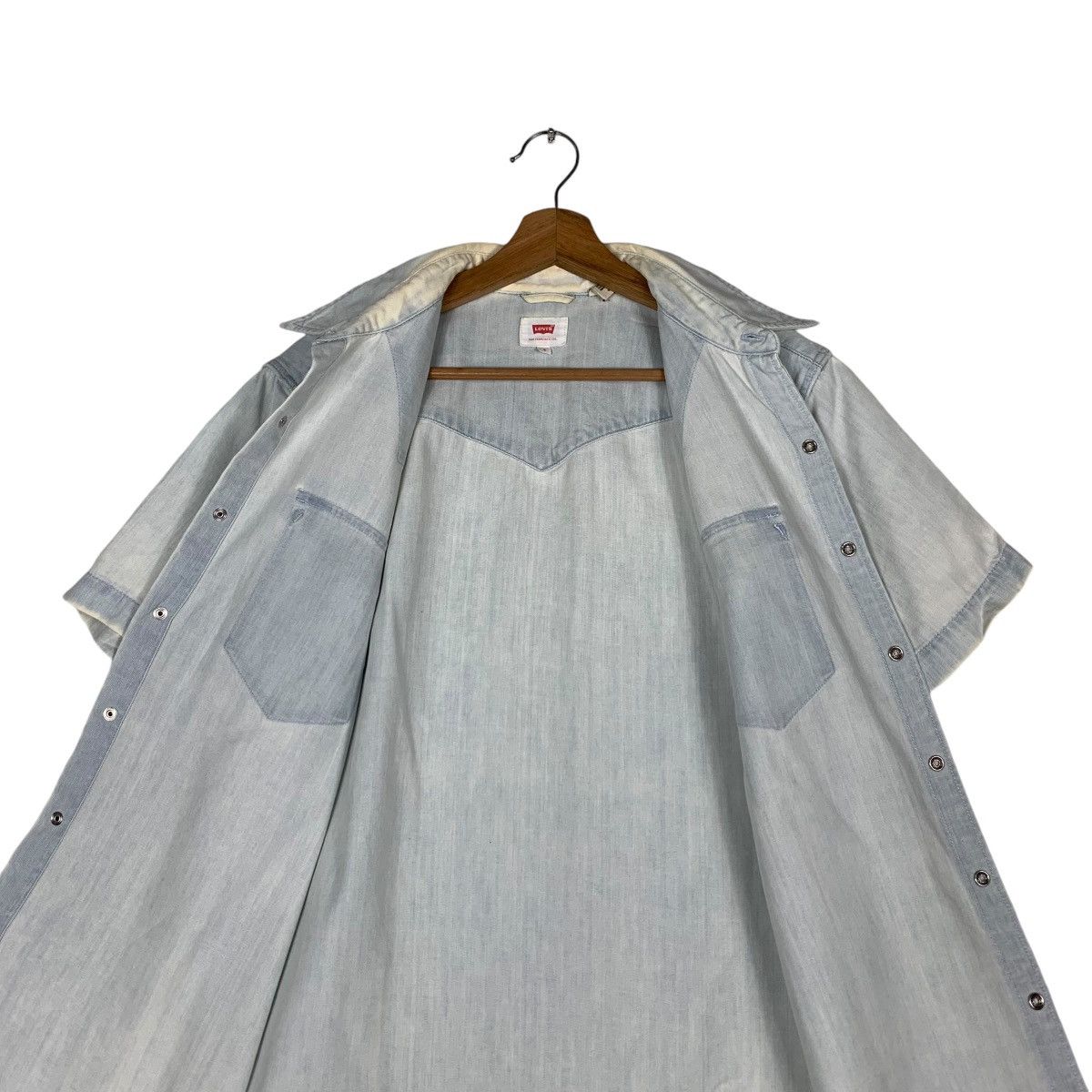 Levi's LEVI’S Blue Washed Chambray Work Shirt #1401-C63 Size US S / EU 44-46 / 1 - 12 Thumbnail