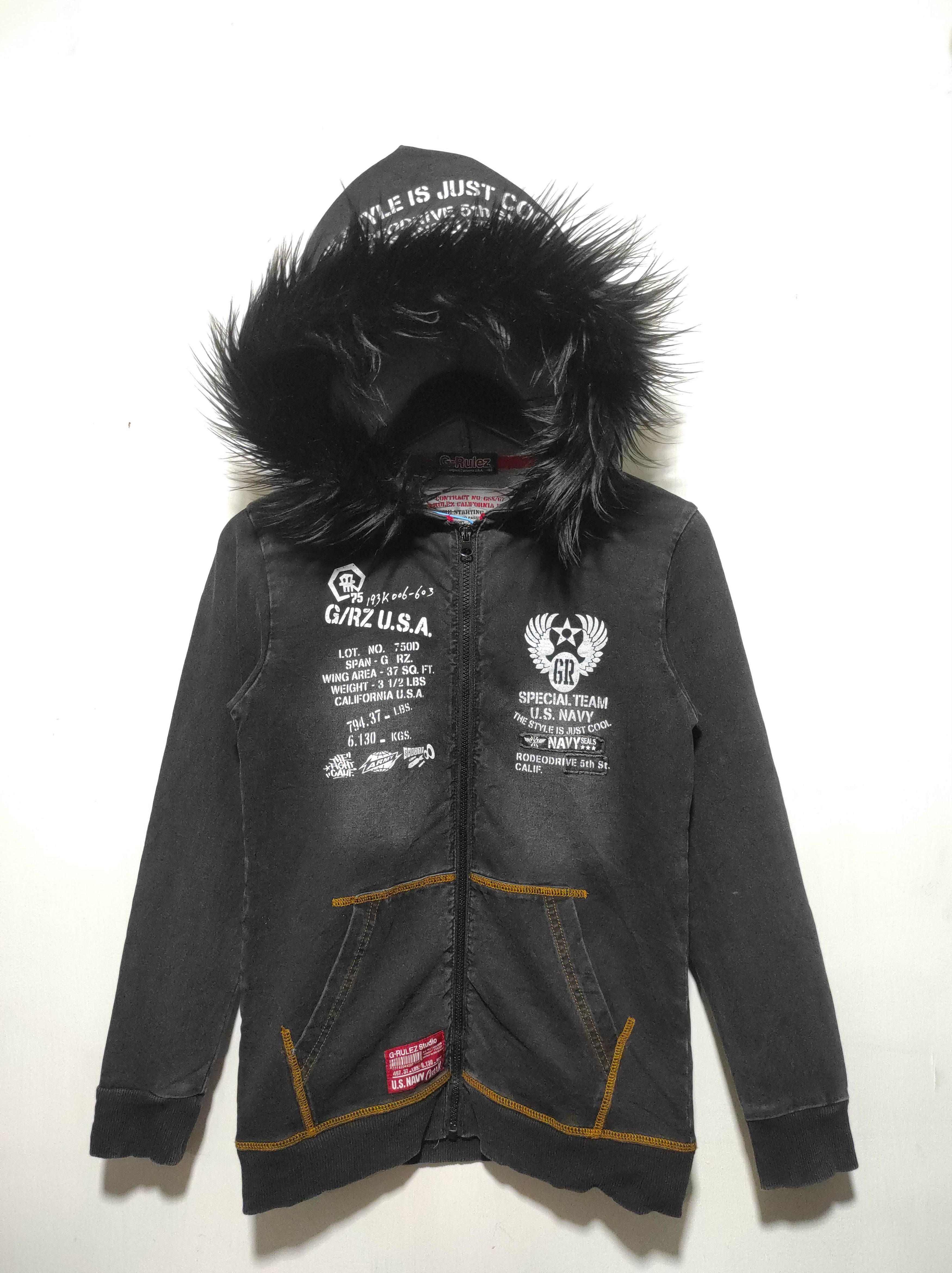 If Six Was Nine G-Rulez Black Wash Zipper Fur Hoodie i6w9 Lgb Style Size US XS / EU 42 / 0 - 3 Thumbnail
