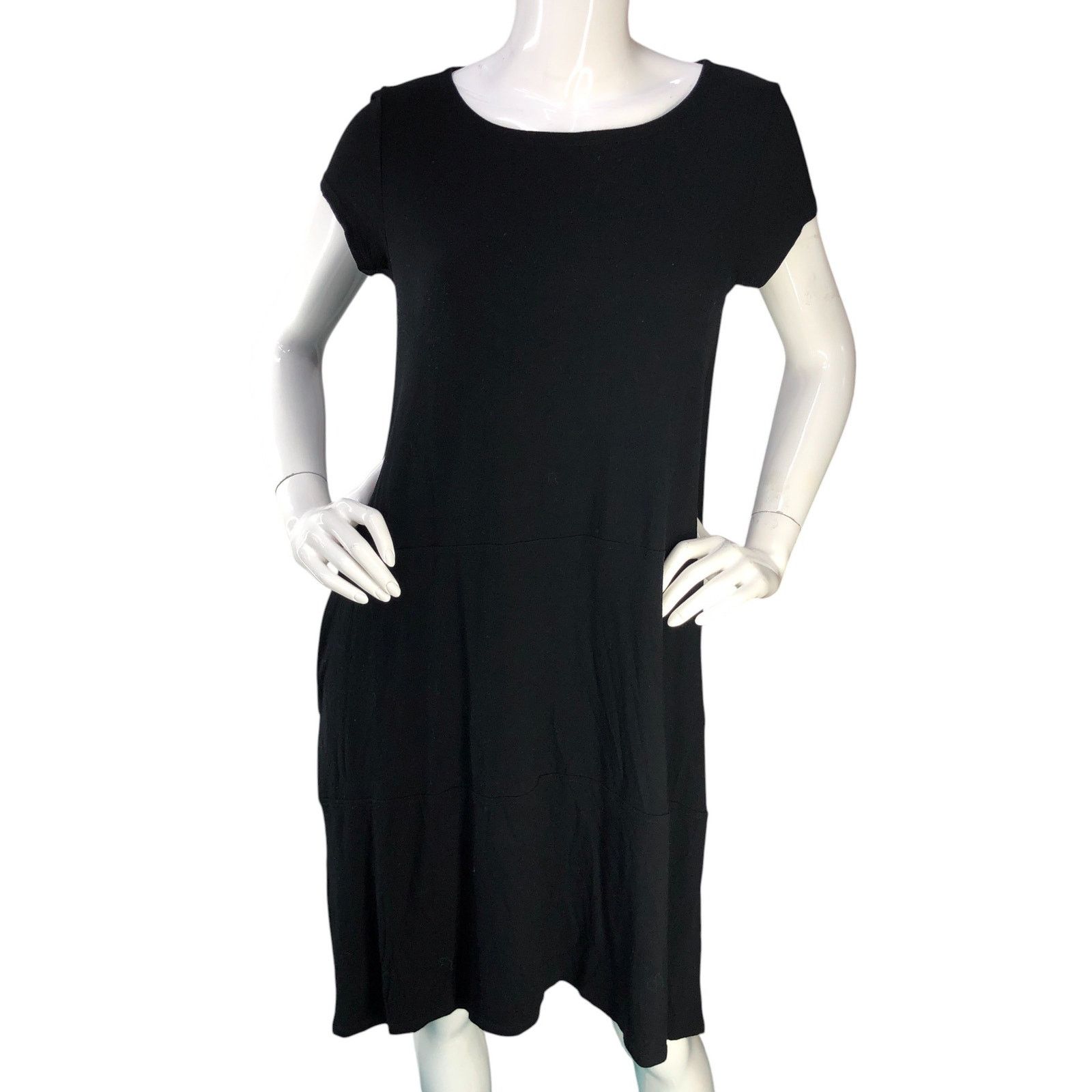Eileen Fisher Eileen Fisher Size S Dress Viscose Jersey Scoop Neck POCKETS Size S / US 4 / IT 40 - 12 Thumbnail