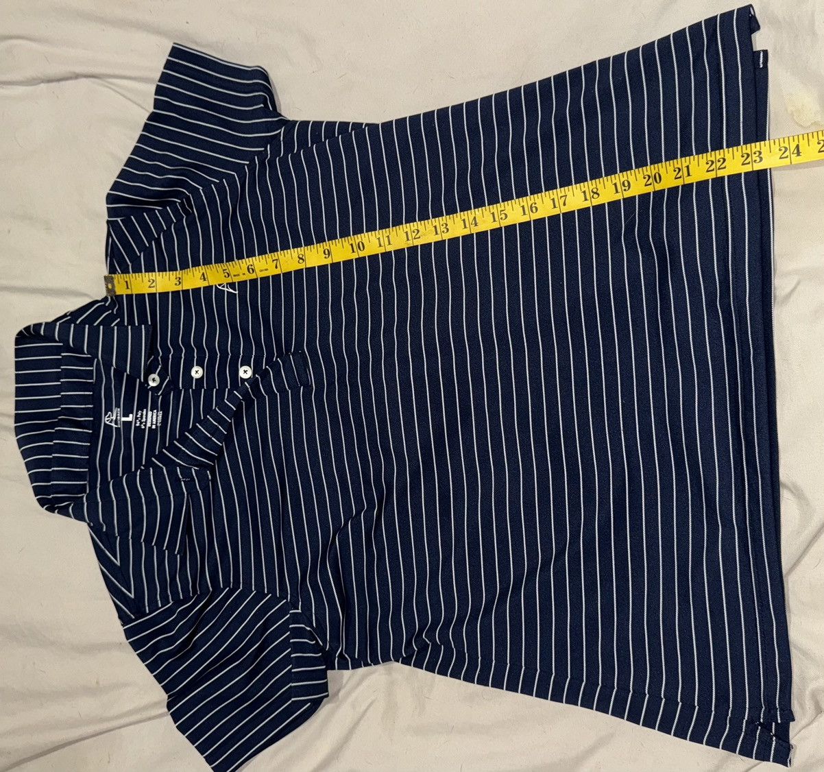 Other RHOBACK Womens Size Large Polo Blue with White Stripes Size M / US 6-8 / IT 42-44 - 5 Thumbnail