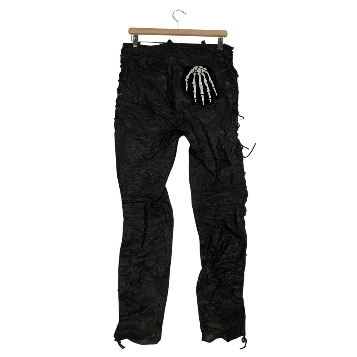 Genuine Leather 🔥Rare Bondage Punk Style Genuine Leather Pants Parachute Size US 30 / EU 46 - 7 Thumbnail