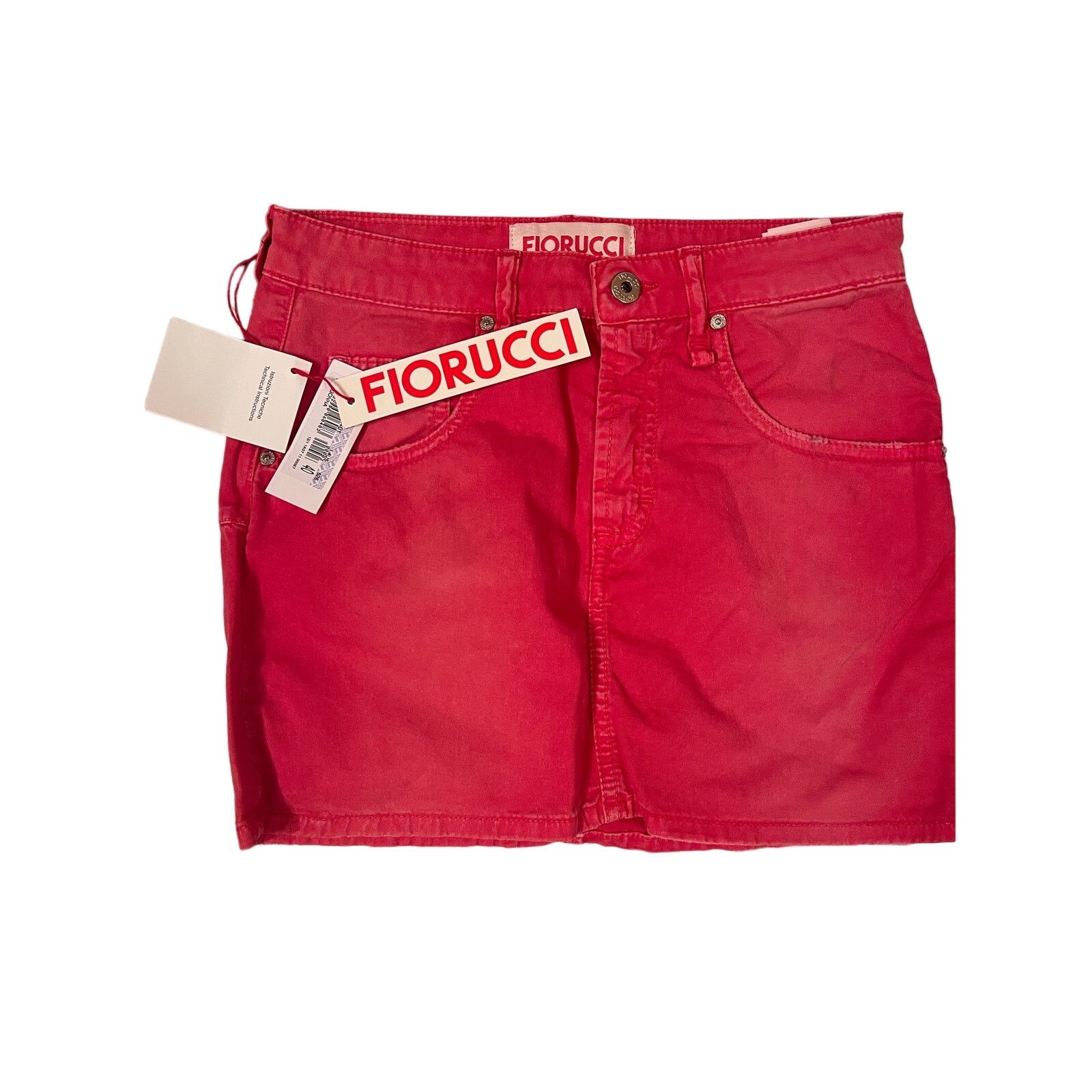 Fiorucci Fiorucci Red Denim Mini Skirt, NWT, Size 40 Size 27" / US 4 / IT 40 - 1 Thumbnail