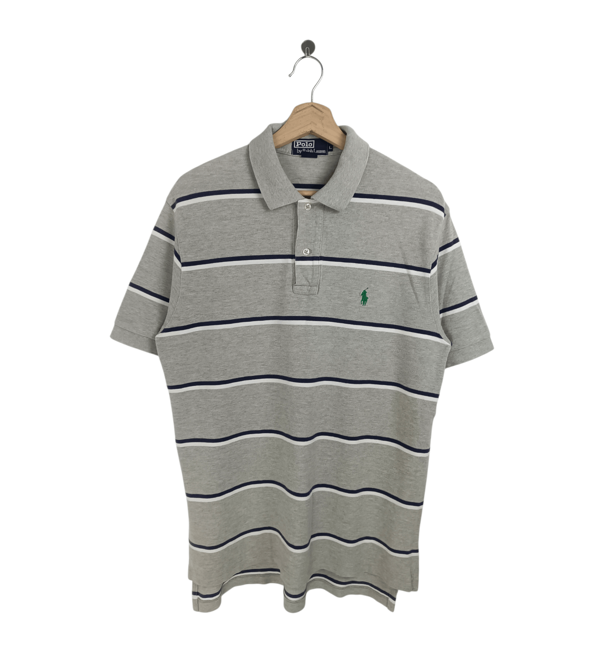 Polo Ralph Lauren VINTAGE POLO RALPH LAUREN STRIPES TEE GRAY VERY RARE Size US L / EU 52-54 / 3 - 1 Thumbnail