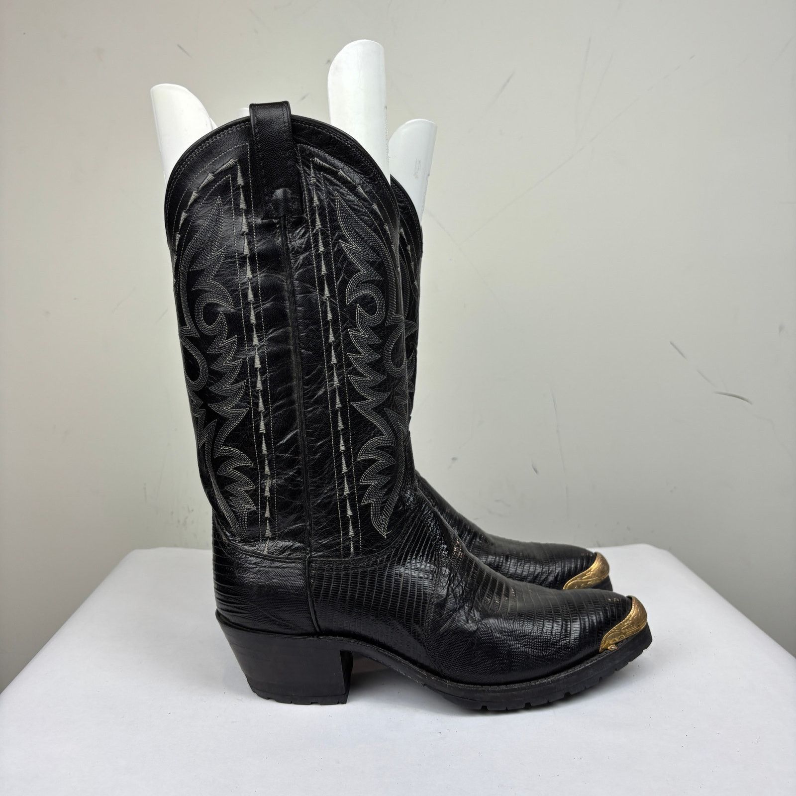 Dan Post Dan Post Exotic Teju Lizard Western Cowboy Boots Black 7 EW Size US 7 / EU 40 - 3 Thumbnail