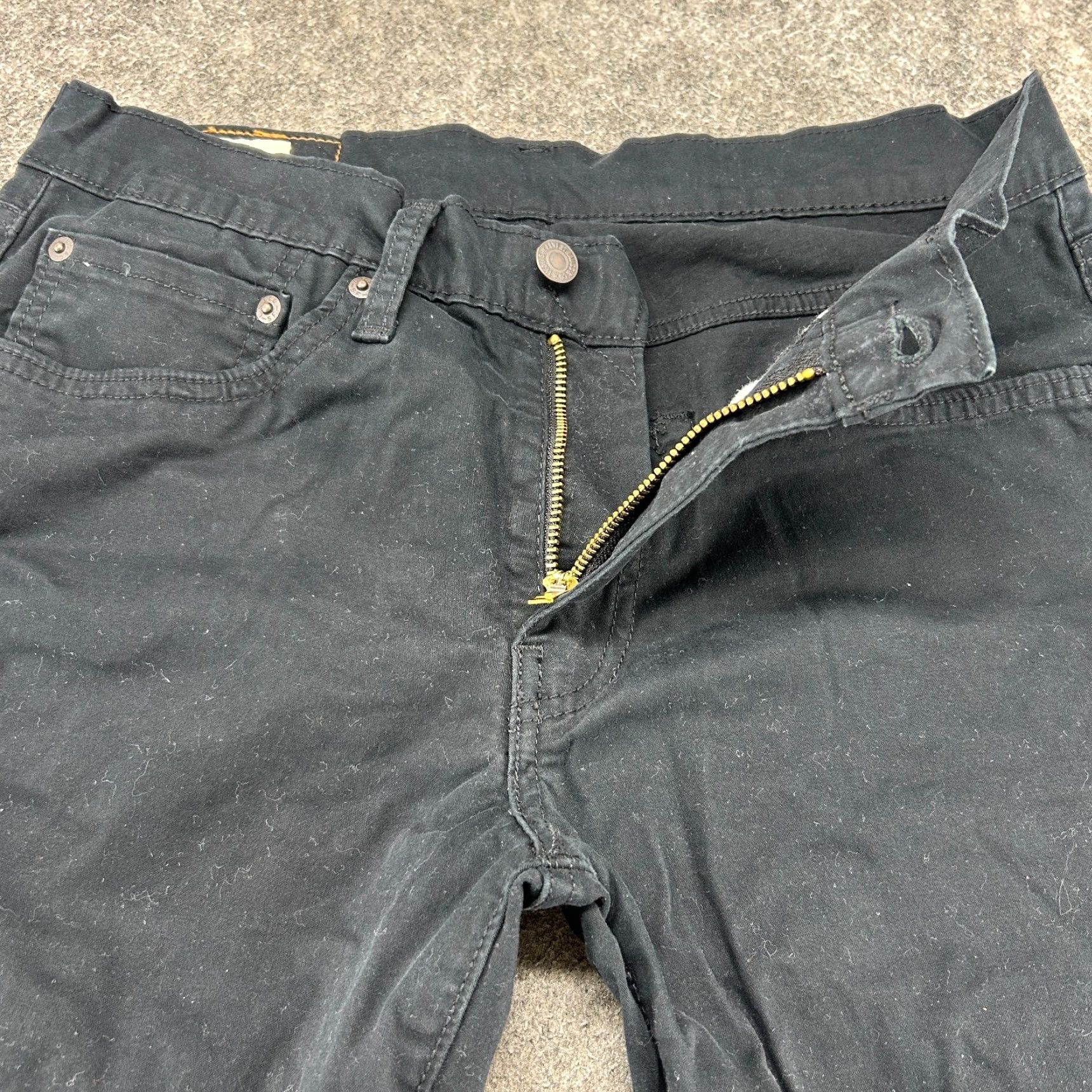 Levi's Levi's 511 Jeans Mens 31x32 Black Skinny Slim Fit Dark Wash Stretch Cotton Denim Zip Pockets Logo Zipper Regular Inseam 32 Size US 31 - 2 Thumbnail