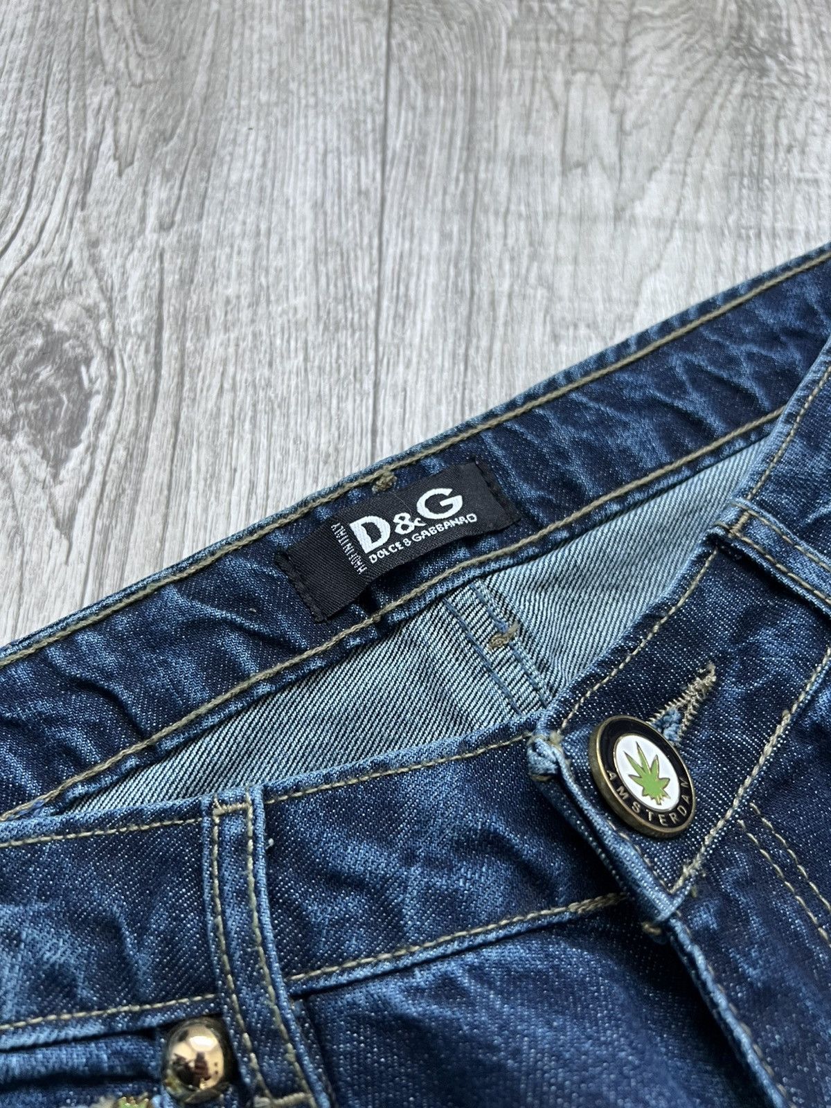 Dolce & Gabbana NEW! Crazy Vintage Dolce Gabbana Big Logo Flared Y2k Jeans Size 29" - 13 Thumbnail