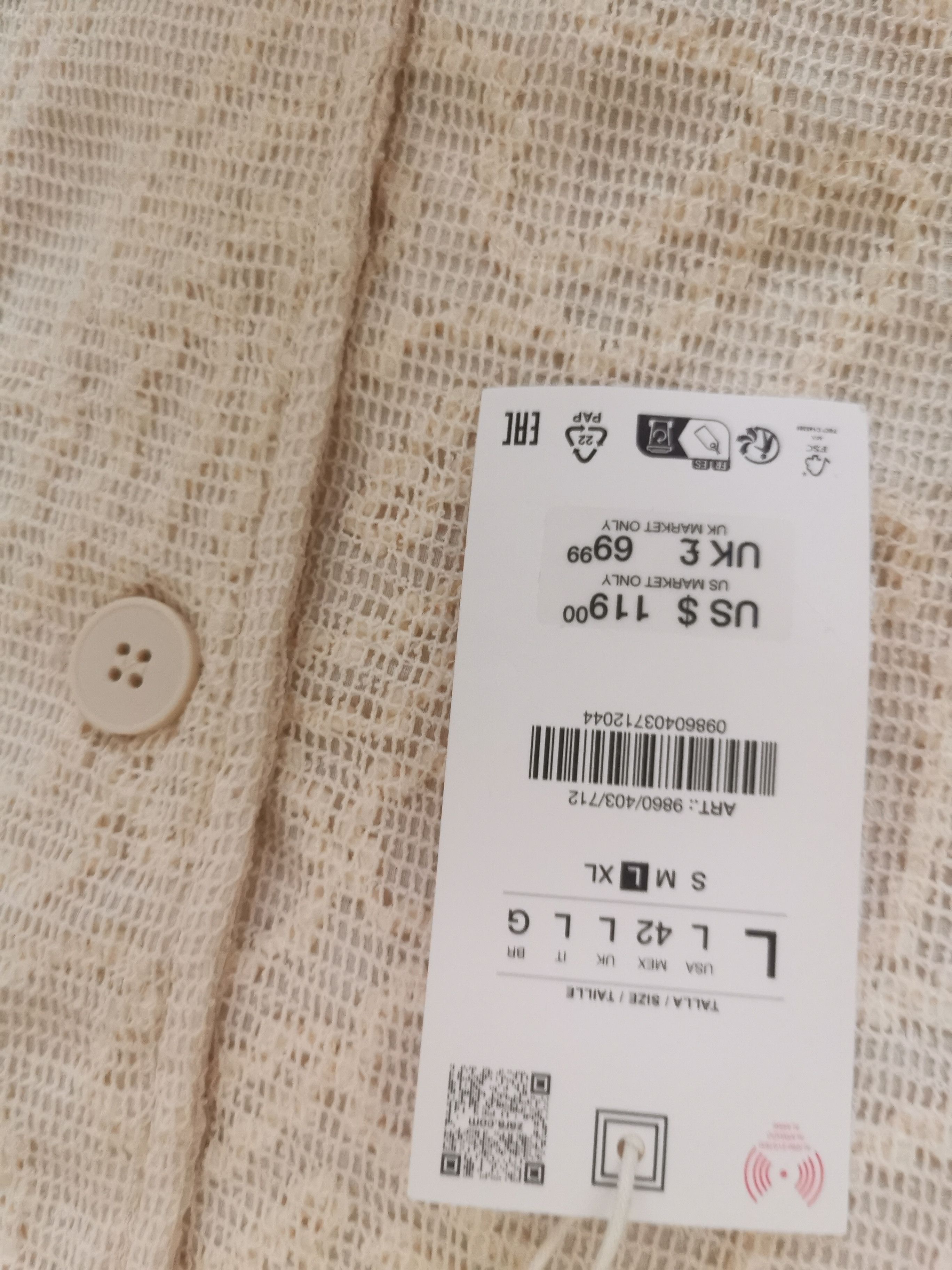 Zara Zara crochet textured shirt size man L Size US L / EU 52-54 / 3 - 5 Thumbnail