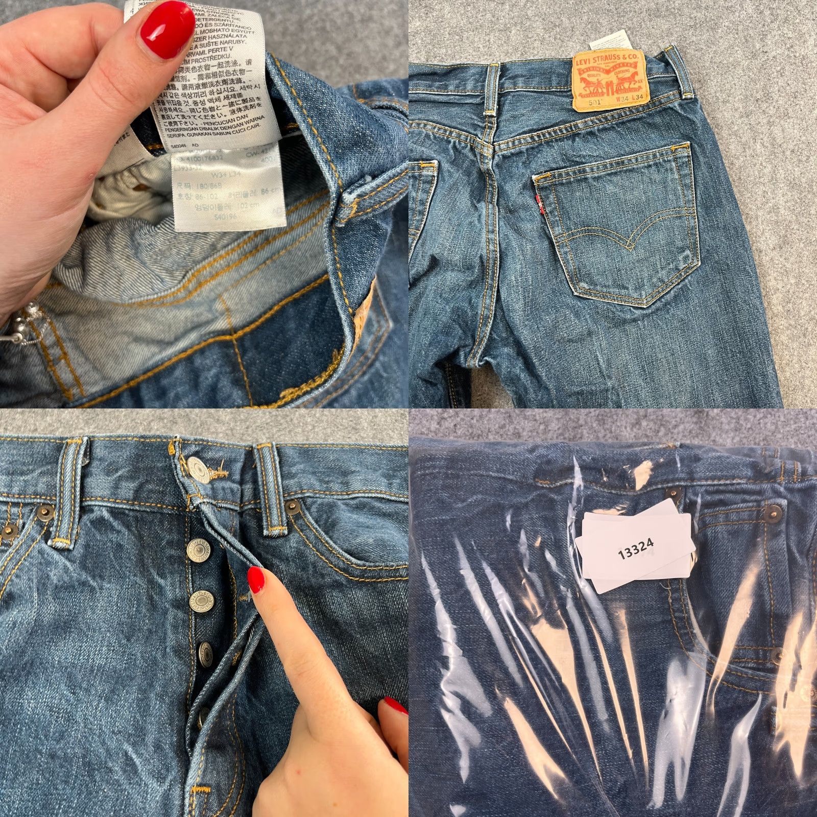 Levi's Levi's 501 Jeans Regular Straight 30 Dark Wash Blue Button Fly Cotton Men's Size US 30 / EU 46 - 8 Thumbnail