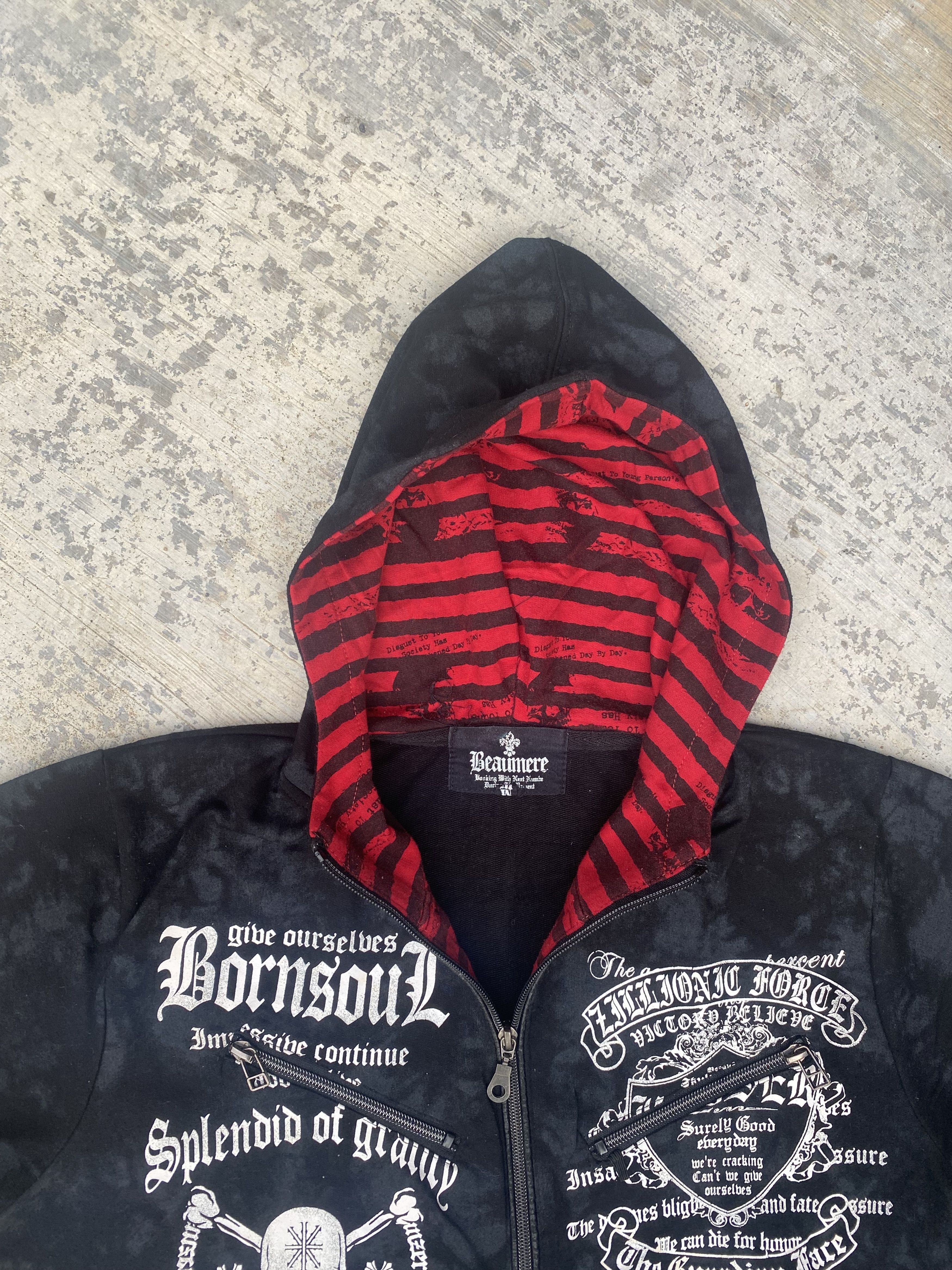 Japanese Brand Beaumere poem punk zip up hoodies Size M / US 6-8 / IT 42-44 - 6 Thumbnail