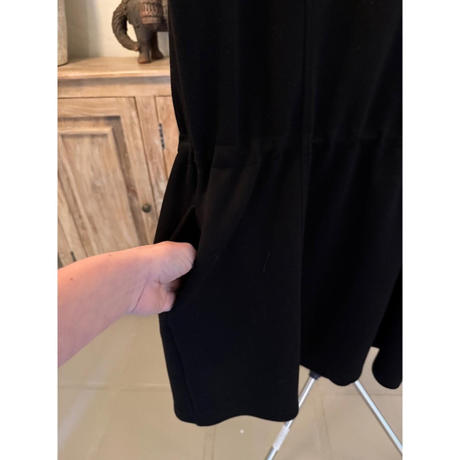 Elie Tahari Elie Tahari Black Short Sleeve Drawstring Waist Mini Dress L Size L / US 10 / IT 46 - 6 Thumbnail