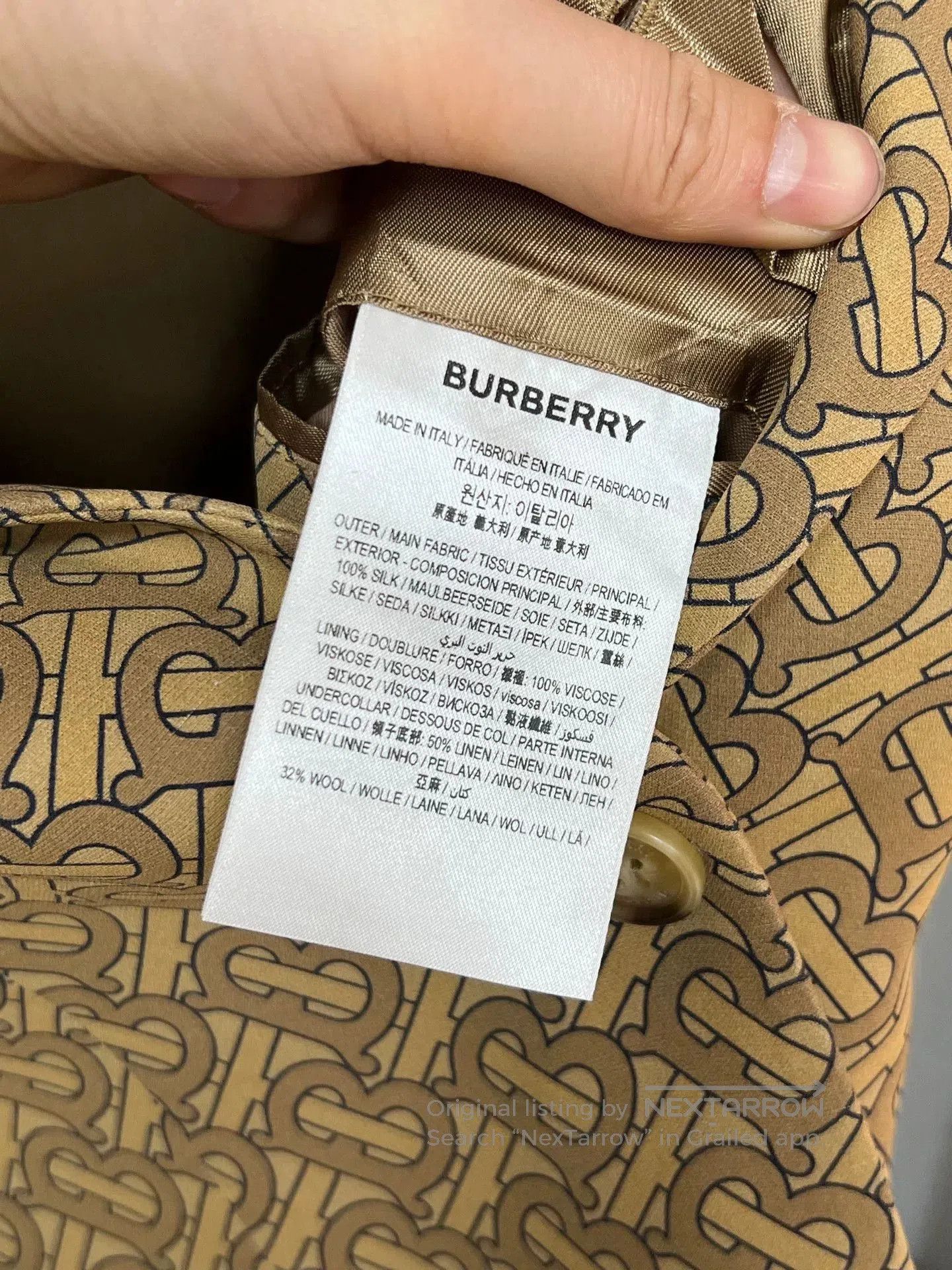 Burberry burberry beige printed blazer jacket. Size S / US 4 / IT 40 - 4 Thumbnail