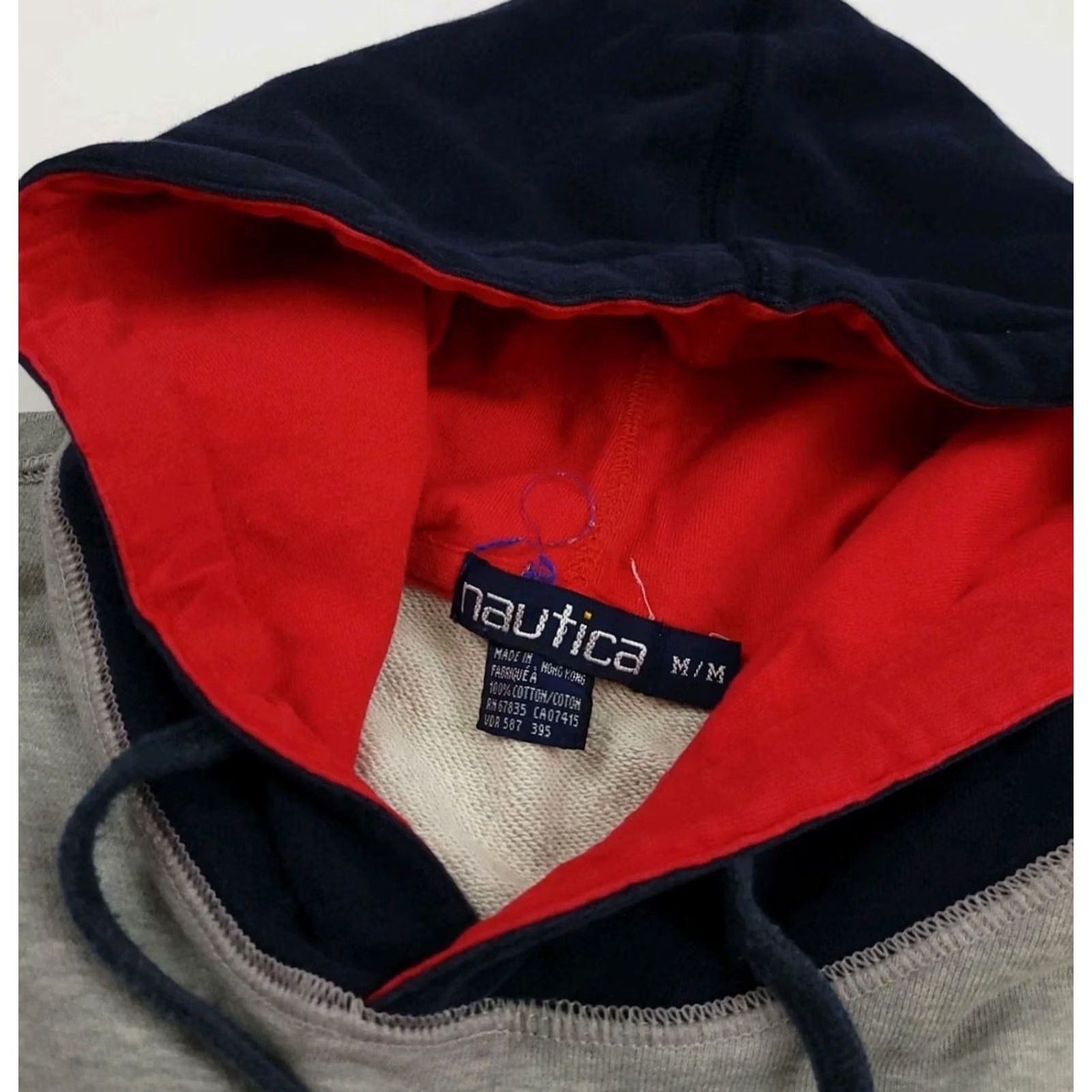 Nautica VINTAGE Nautica Hoodie Sport Grey Navy Embroidered Crew Neck M Men 90s Sail Tech Spellout Size US M / EU 48-50 / 2 - 4 Thumbnail