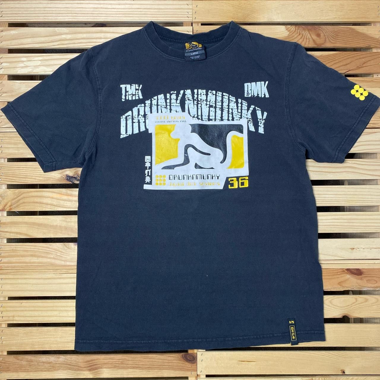 DrunknMunky Vintage Drunknmunky Black Y2K Hip Hop Tee Size Large Size US L / EU 52-54 / 3 - 1 Thumbnail