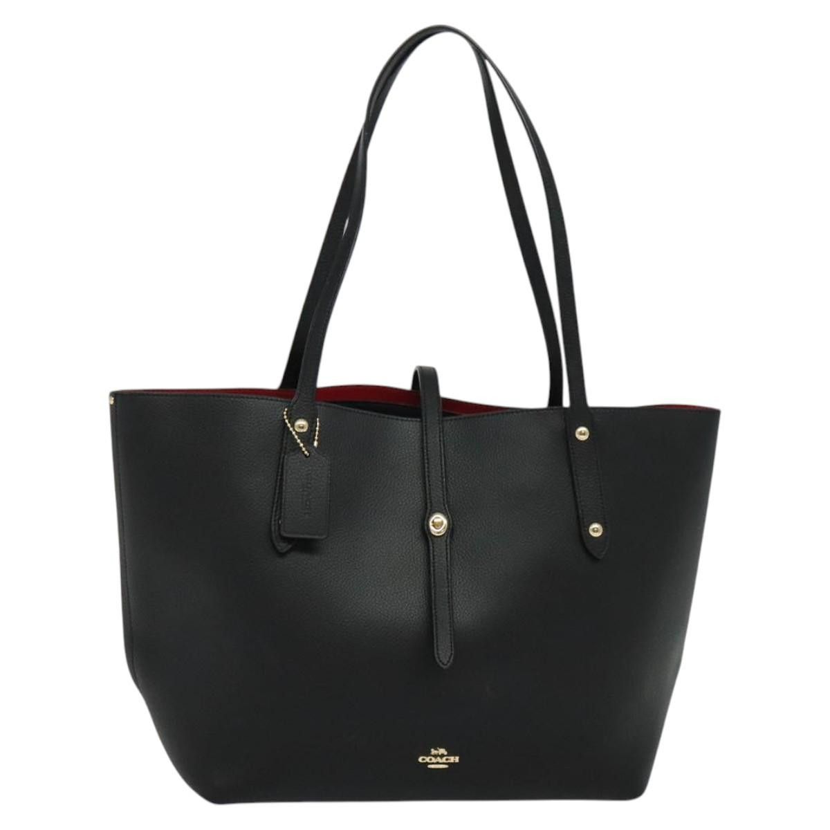 Coach Shoulder Bag Leather Black Gold Auth Bs25276, Women's