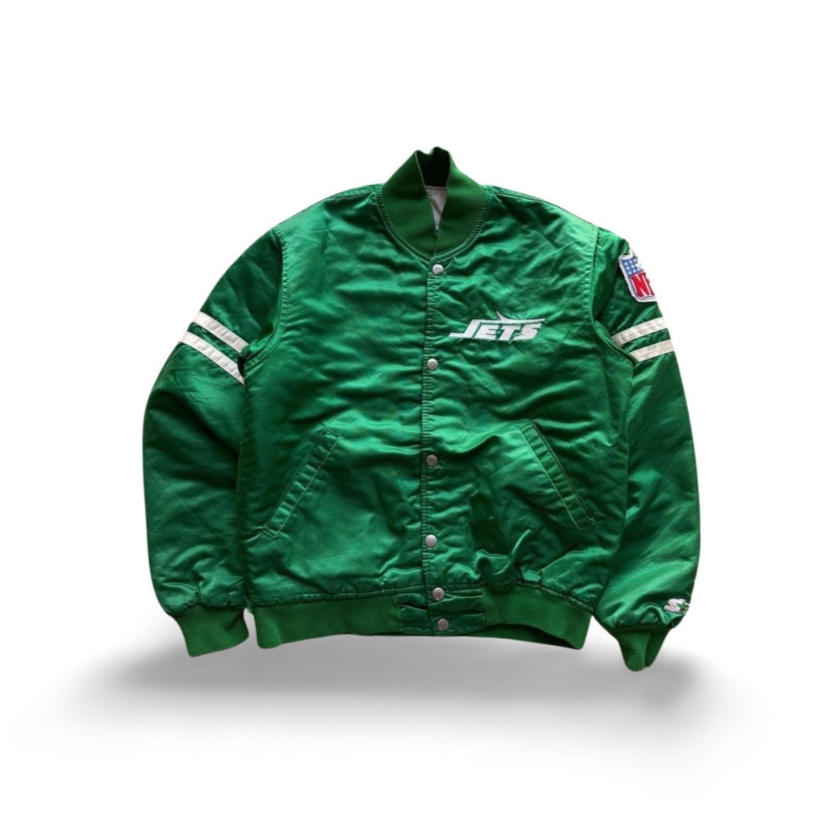 Starter Vintage NY Jets Satin Starter Bomber Jacket Size US S / EU 44-46 / 1 - 1 Thumbnail