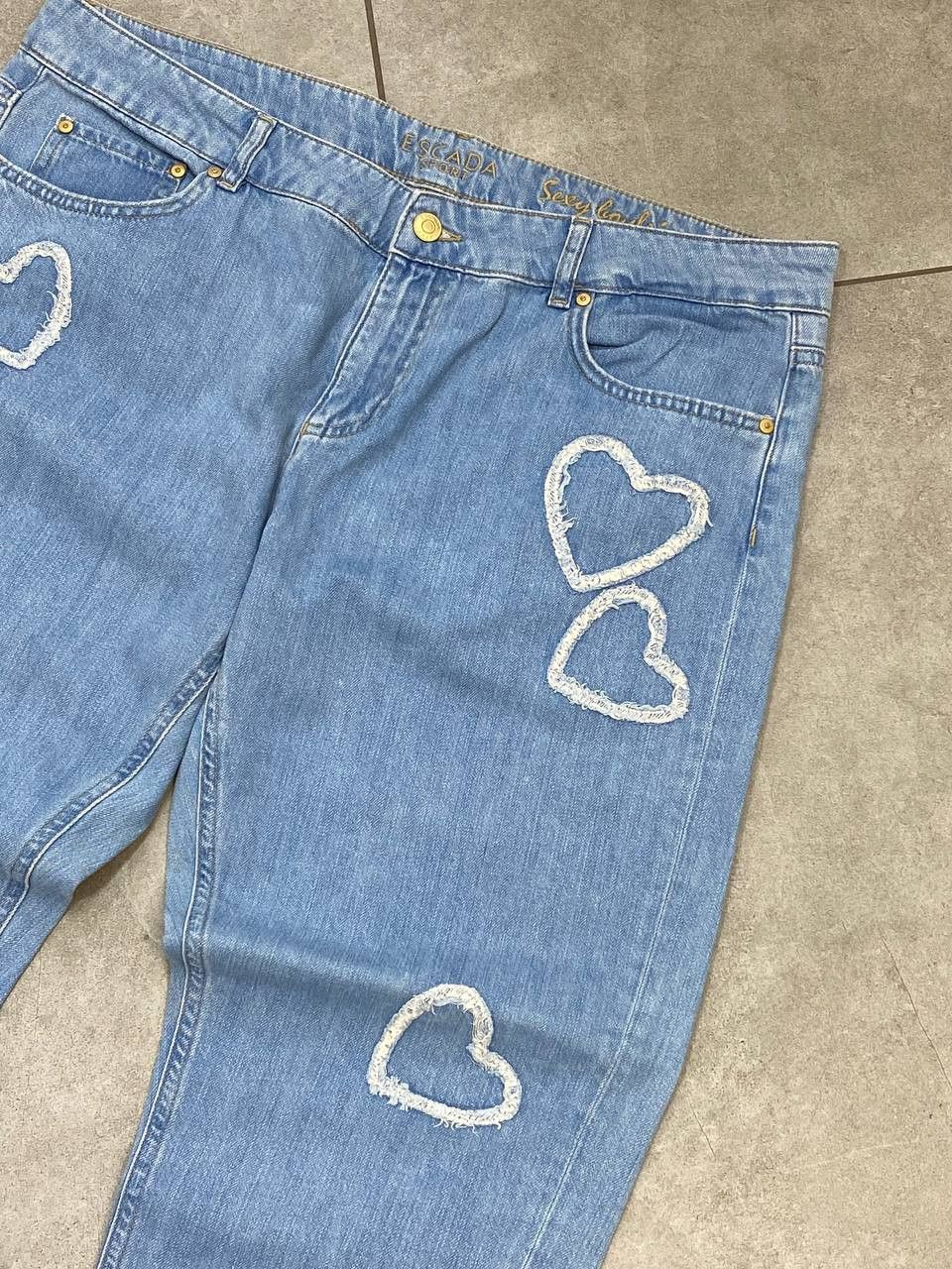 Escada Escada Sport Sexy Boyfriend Embroidered Hearts Denim Pants Size 28" / US 6 / IT 42 - 4 Thumbnail