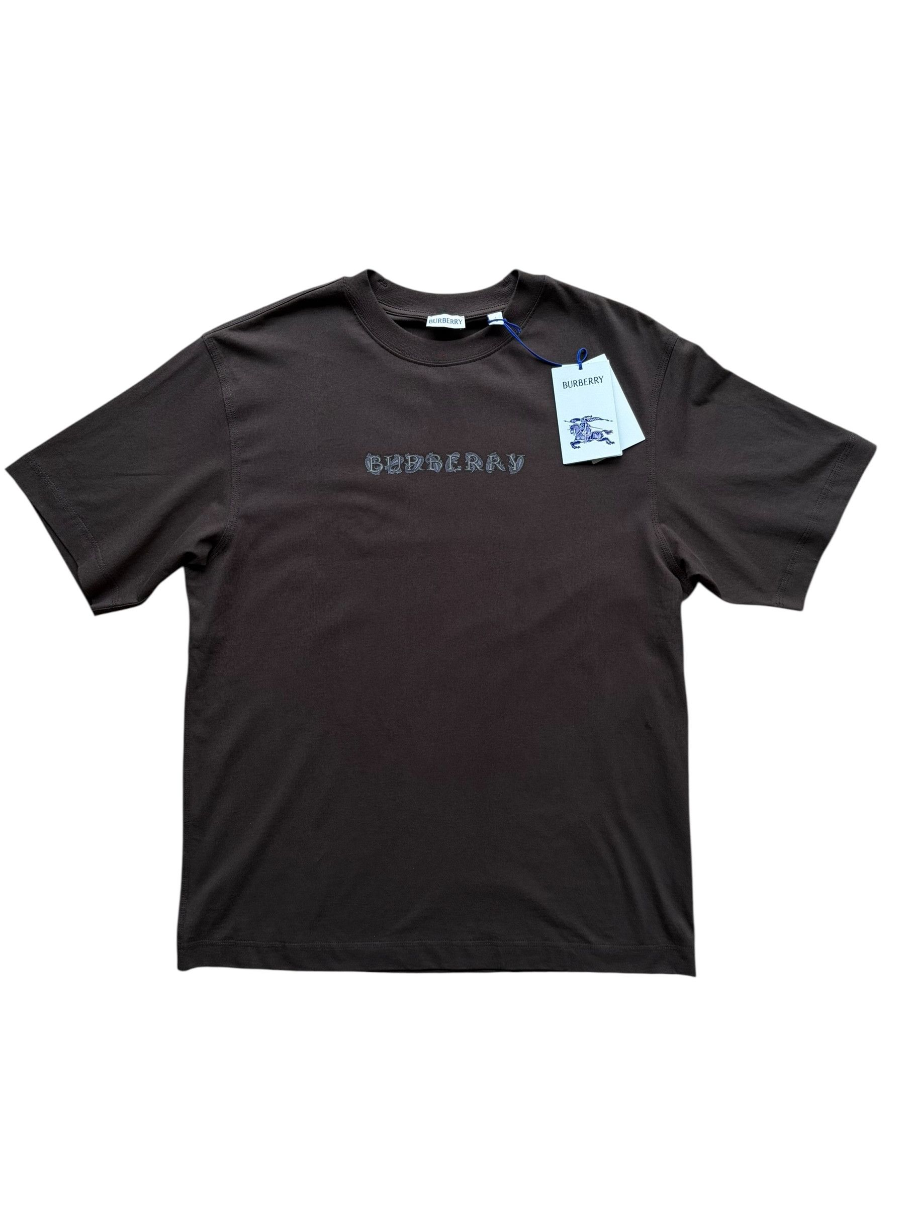 Burberry Burberry Brown Embroidered Logo T-Shirt NEW Size US L / EU 52-54 / 3 - 1 Thumbnail