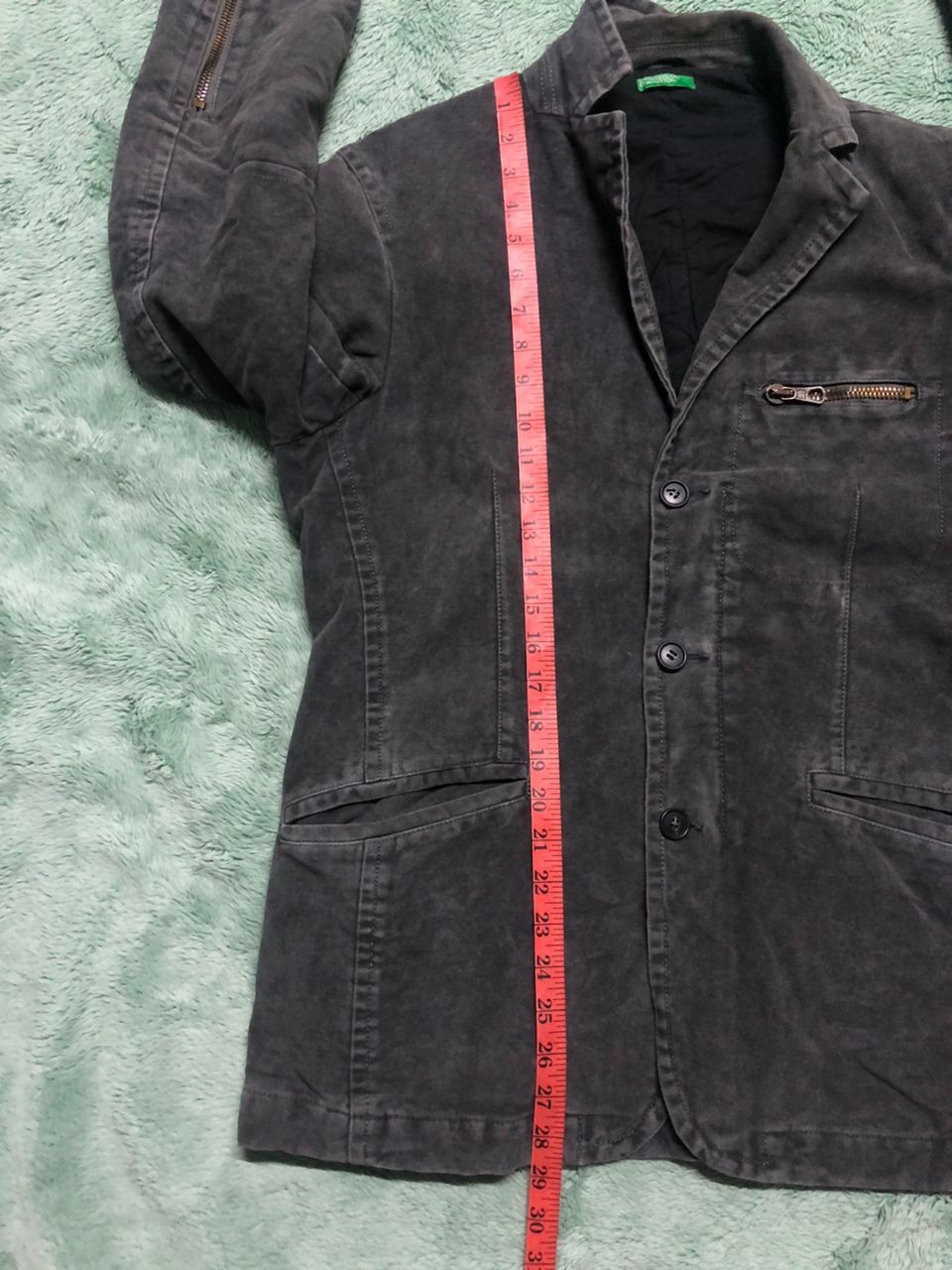 If Six Was Nine × United Colors Of Benetton UNITED COLORS OF BENETTON STONE WASH BLAZER ZIPPER JACKET Size US M / EU 48-50 / 2 - 24 Thumbnail