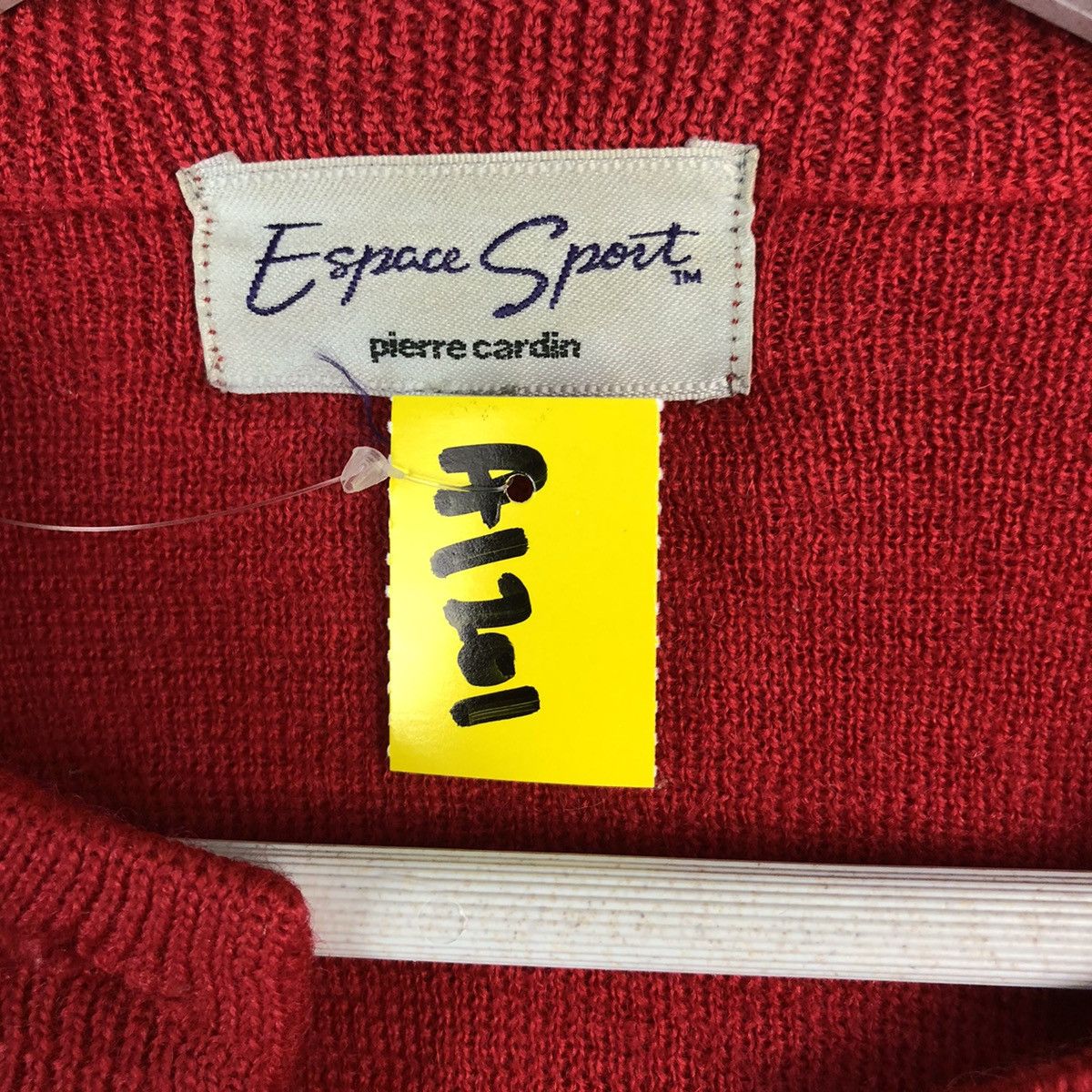 Homespun Knitwear × Pierre Cardin Escape pierre cardin Red Cardigan Knitwear #A1201 Size M / US 6-8 / IT 42-44 - 12 Thumbnail