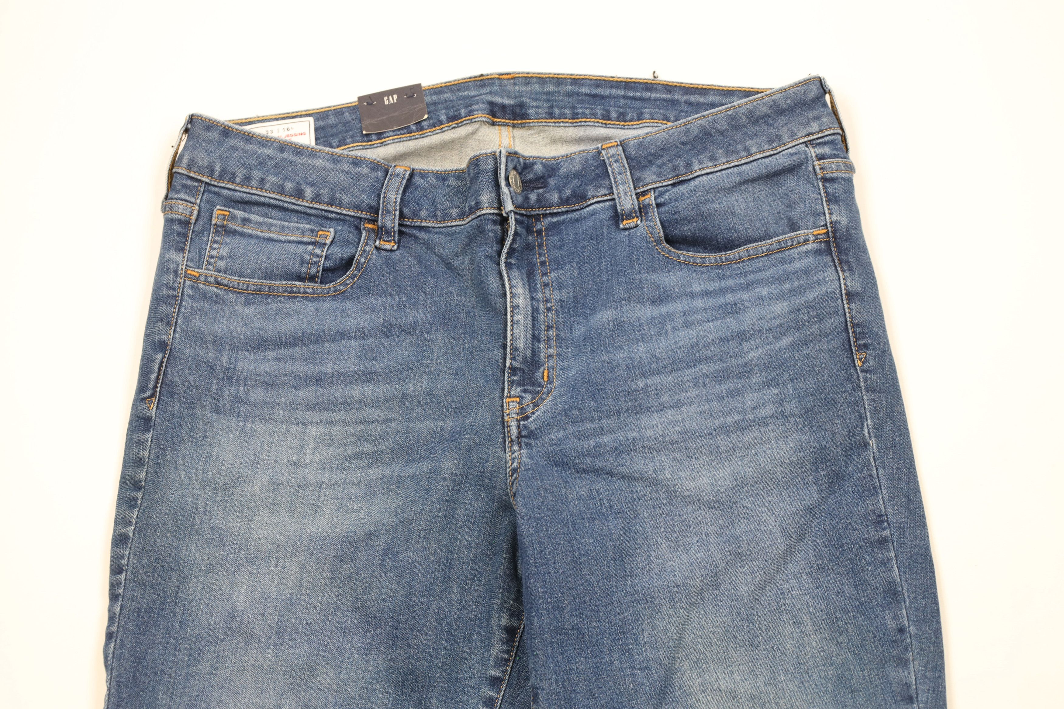 Gap New Gap Mid Rise Super Skinny Jeggings Jeans Pants Blue Size 38" / US 16 / IT 52 - 2 Thumbnail