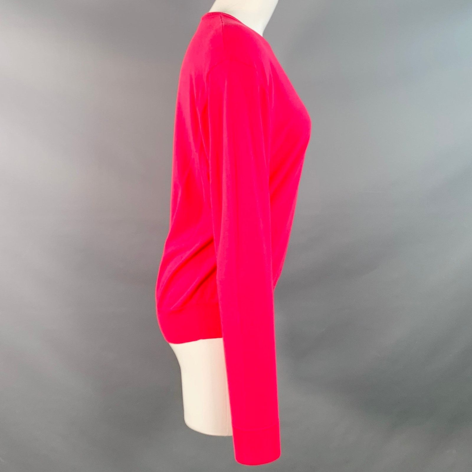 Ralph Lauren Size M Fuchsia Pink Cotton Crew Neck Pullover Size M / US 6-8 / IT 42-44 - 2 Thumbnail
