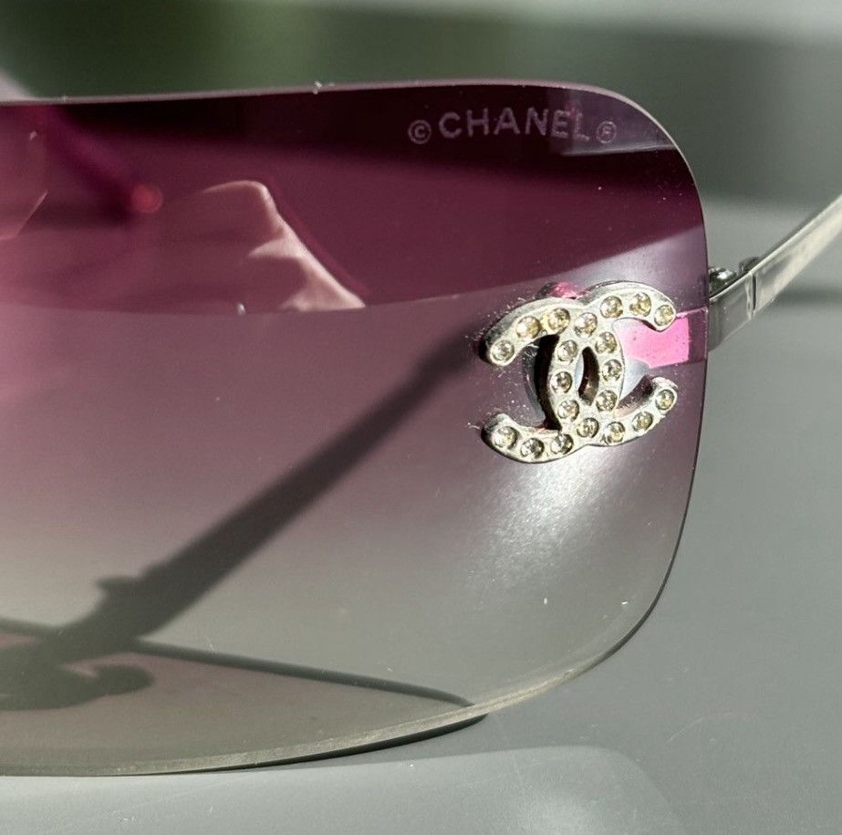 Chanel Chanel Sunglasses 4017 D CC Rhinestone Logo Rimless Size ONE SIZE - 9 Thumbnail