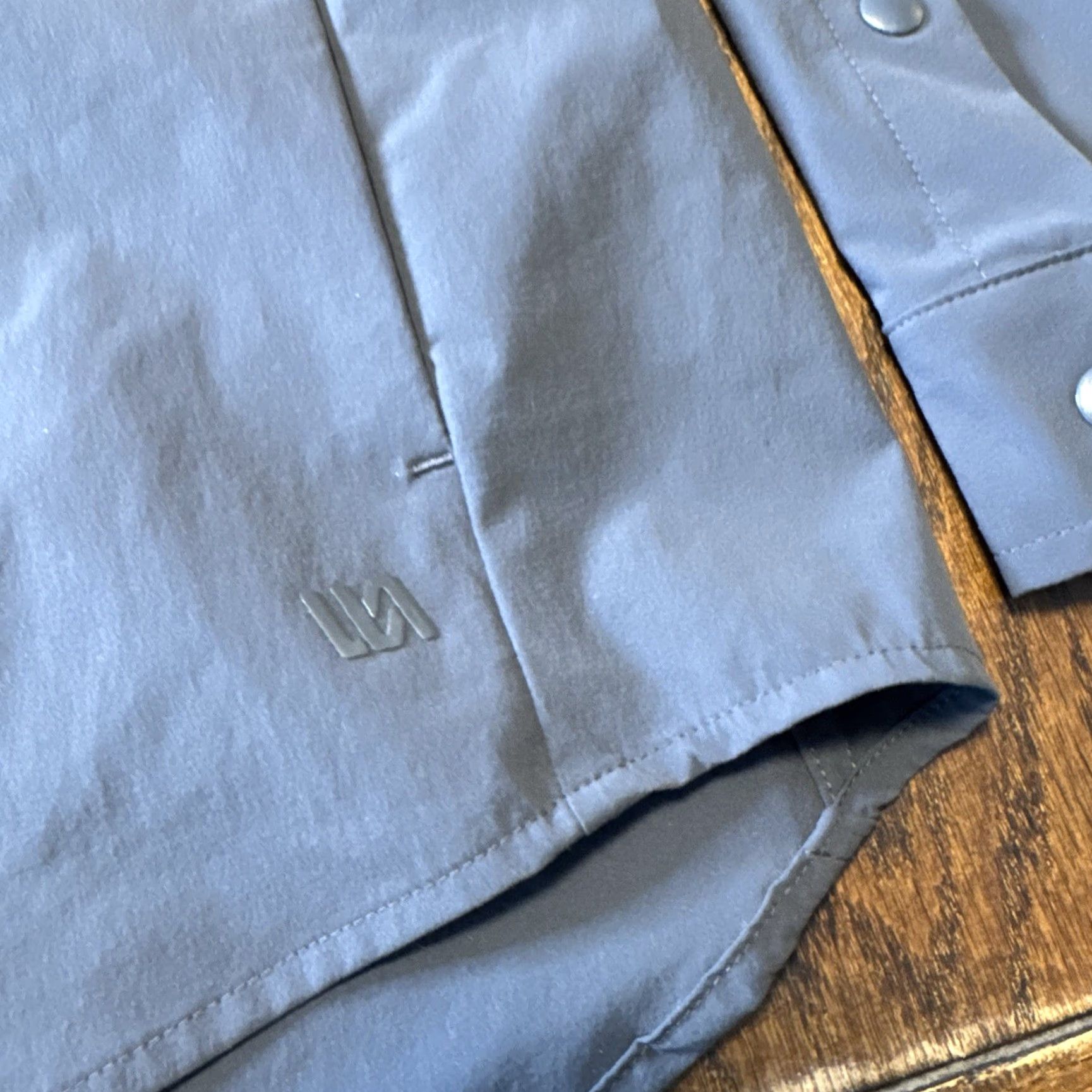 Vintage VRST Shirt Jacket Men Small Packable Snap Button Up Gray Zip Chest Pocket Long Sleeve Button-Down Collar Mens Regular Size US S / EU 44-46 / 1 - 2 Thumbnail