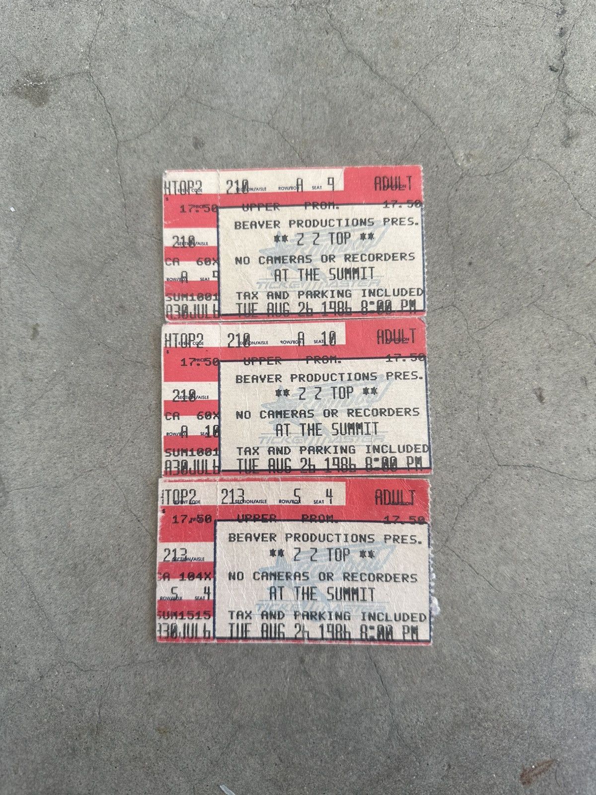 Metallica Vintage 1986 Z Z Top Concert Tickets Stub Lot of 3 At Size ONE SIZE - 1 Thumbnail