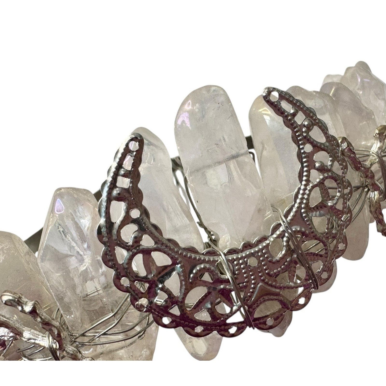 Other Aura Natural Raw Quartz Angel Crystal Goddess Tiara Crown Size ONE SIZE - 17 Thumbnail