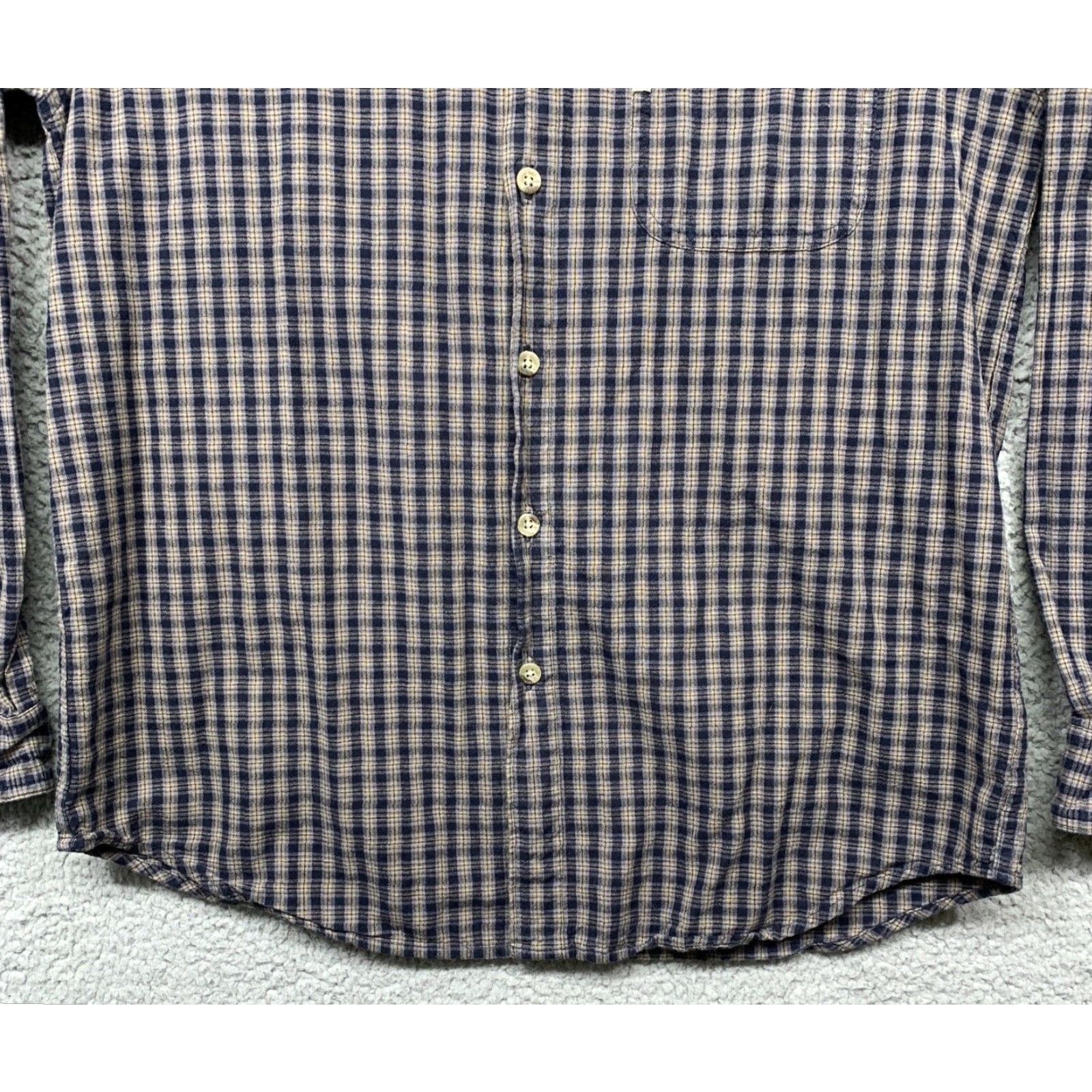 Vintage Columbia Button Shirt Men’s M Long Sleeve Navy Blue Gray Tan Plaid Logo Shirt Mens Regular Button-Up 44 Chest Size US M / EU 48-50 / 2 - 3 Thumbnail