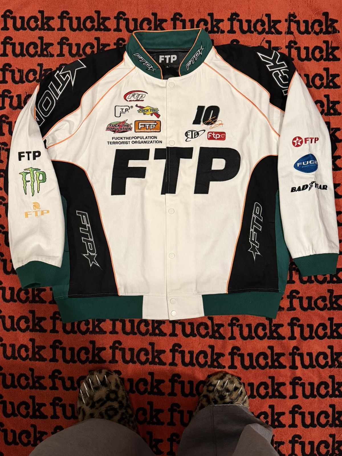 Fuck The Population FTP Pit-crew Jacket (WHITE) Size US XL / EU 56 / 4 - 1 Thumbnail