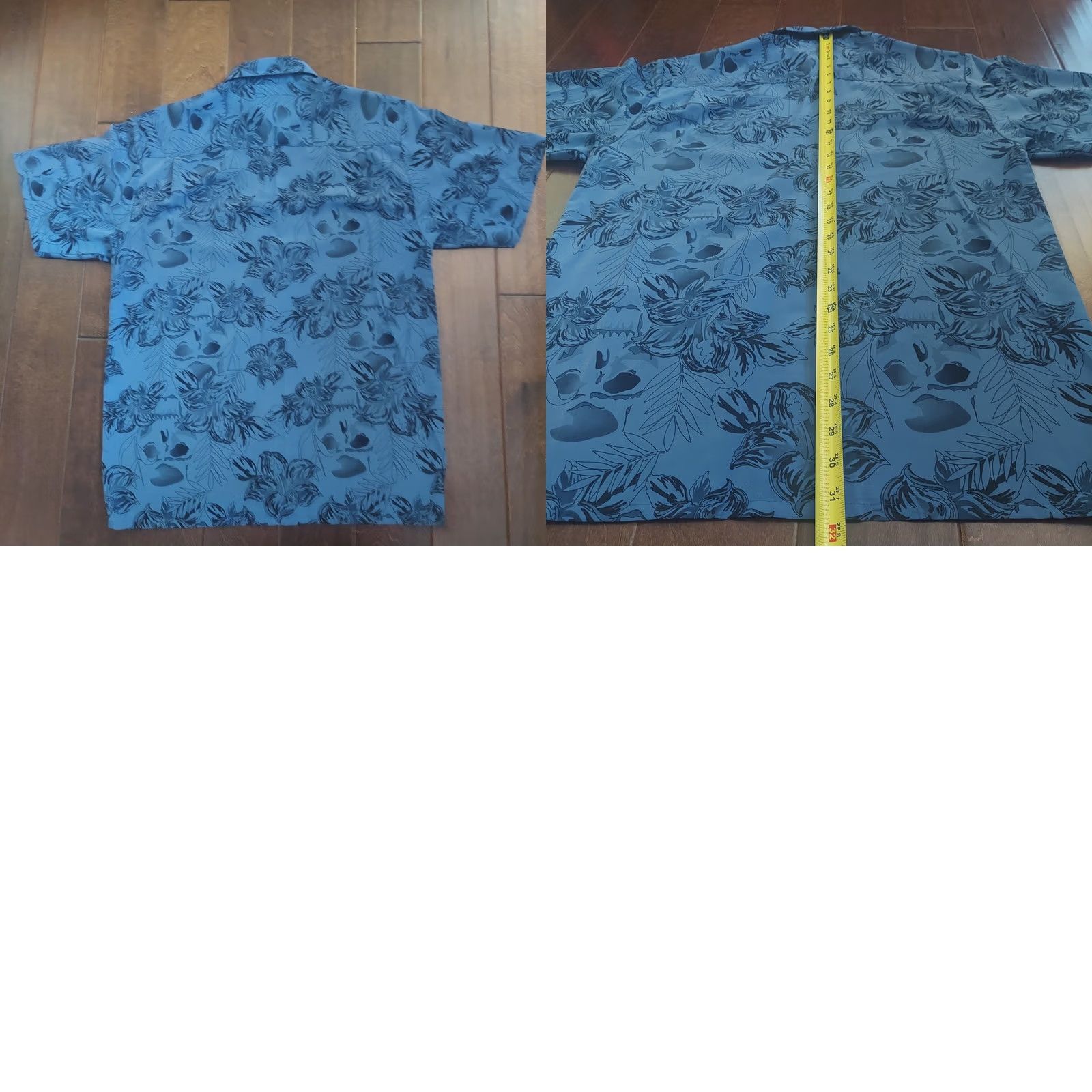 Sideout Sideout Shirt Mens M Men Short Sleeve Pocket Blue Black Floral Dress Size Size 40R - 10 Thumbnail