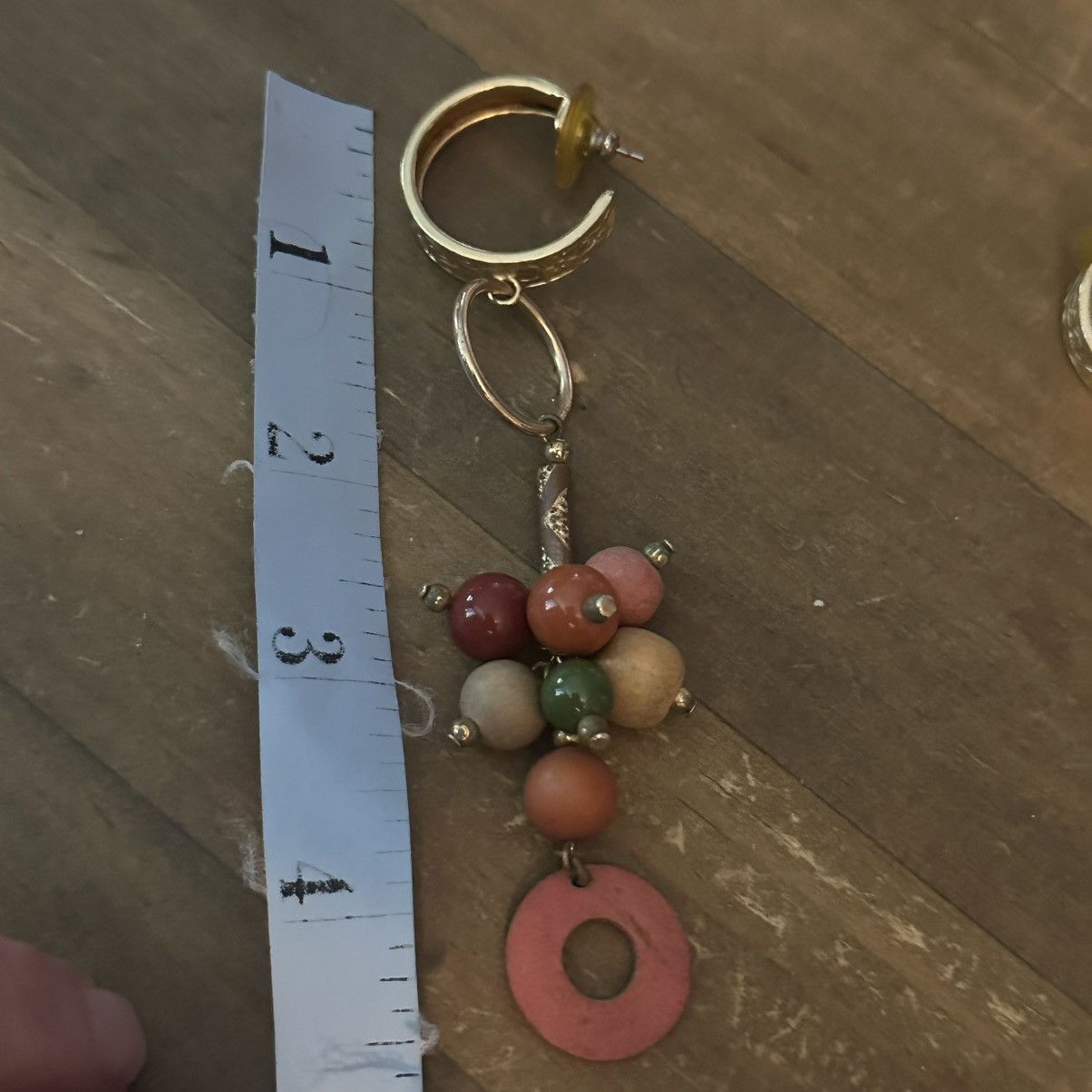 Other Long gold tone wooden bead dangle drop hoop earrings Size ONE SIZE - 5 Thumbnail