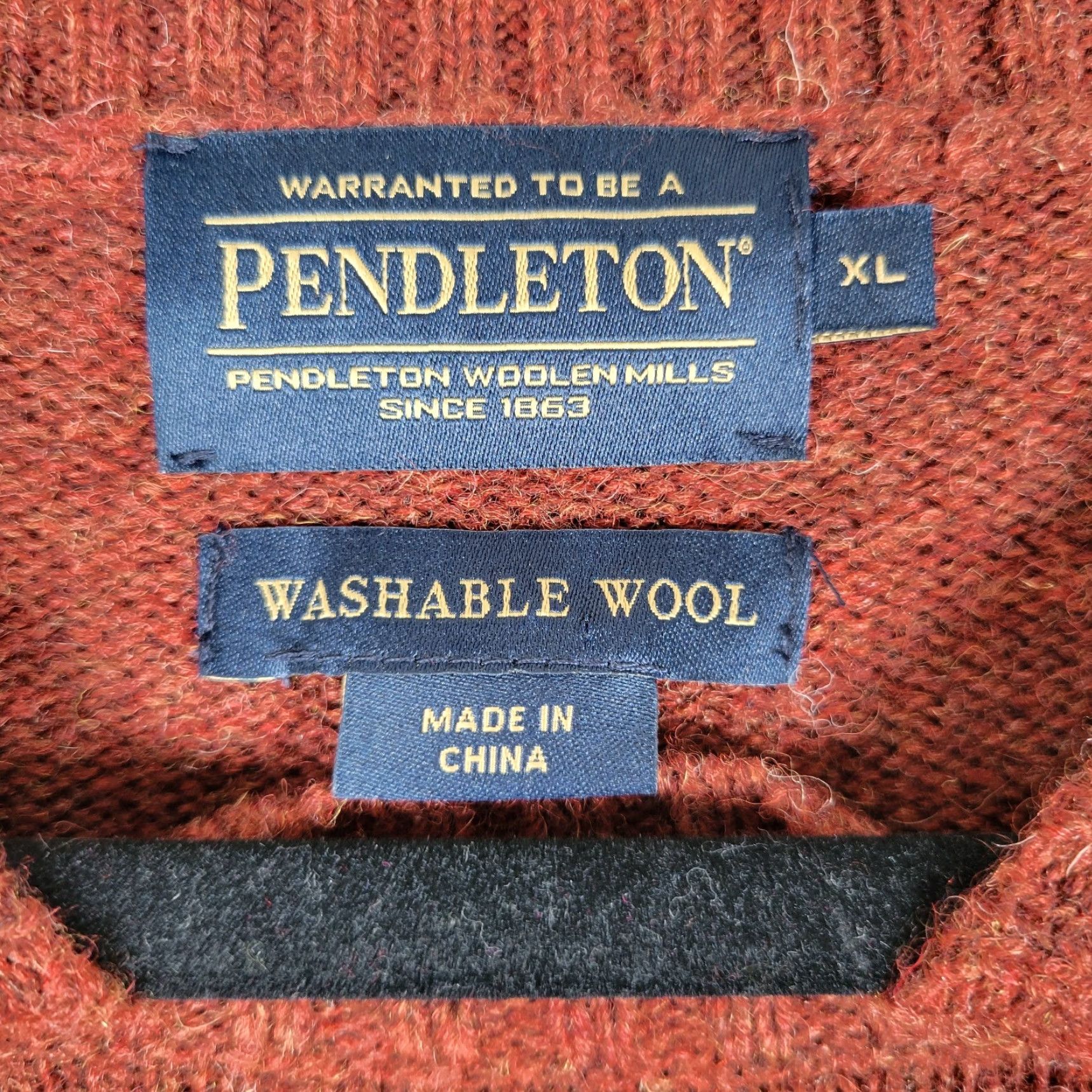 Pendleton Pendleton Sweater XL Red Wool Crew Neck Pullover Men Vintage No Size US XL / EU 56 / 4 - 4 Thumbnail