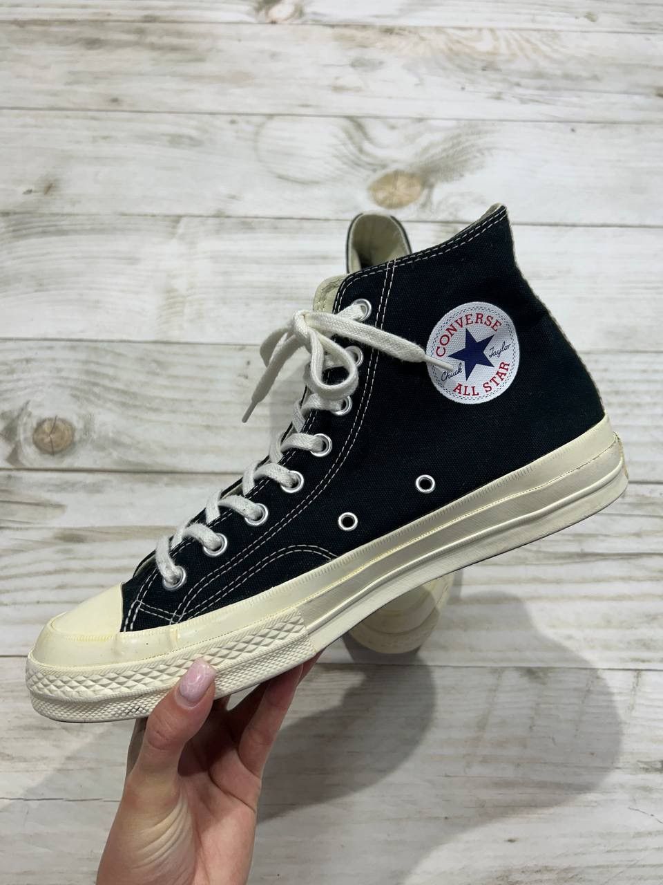 Comme des Garcons PLAY Comme des Garçons x Converse High Top CDG Sneakers Size US 8.5 / EU 41-42 - 4 Thumbnail