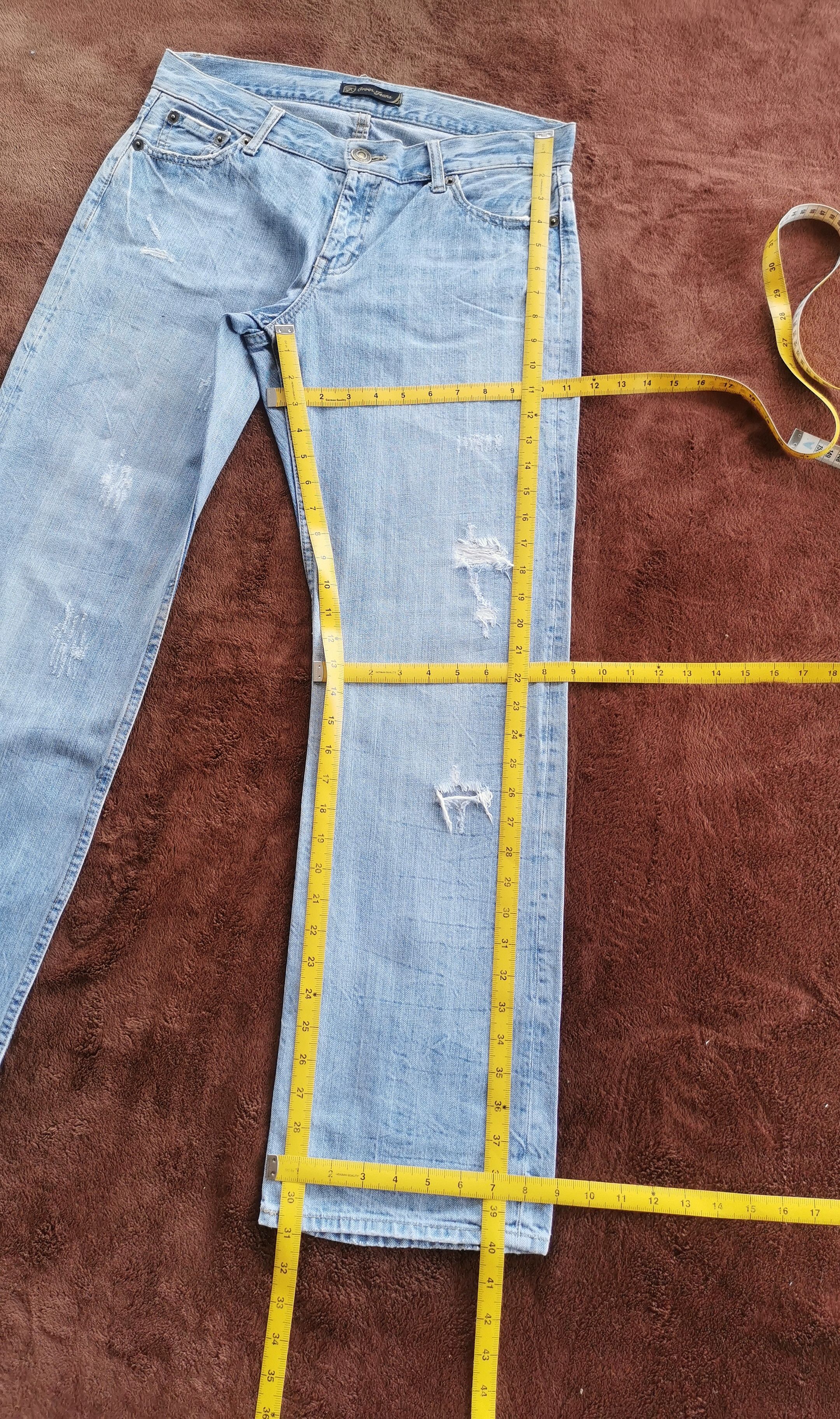 KMRii Light Wash Distressed Flare Jeans Size US 33 - 5 Thumbnail